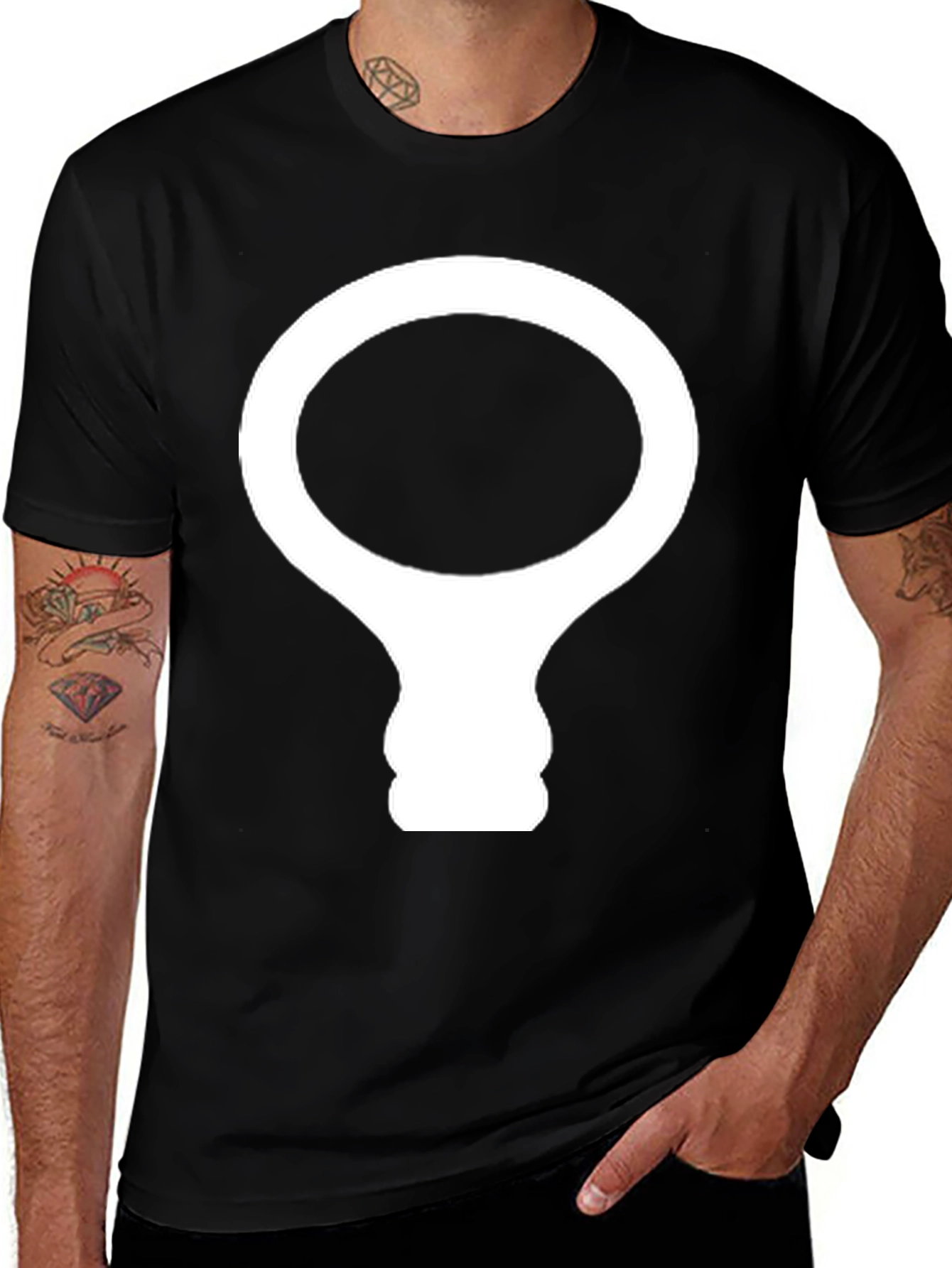 Variant 28 of Modern Lamp Graphic T-Shirt - Black