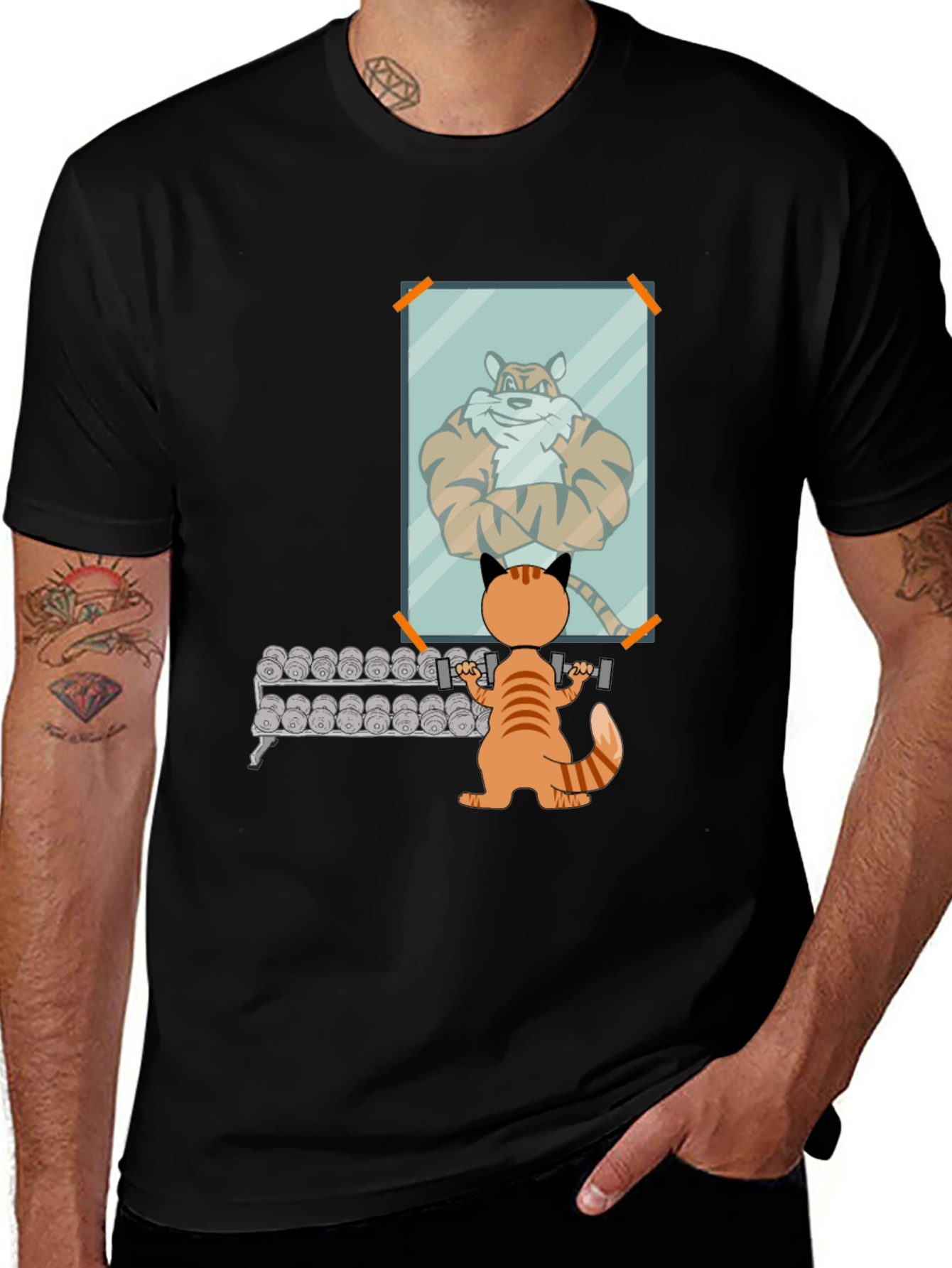 Variant 6 of Cat Gym T-Shirt - Funny Workout Shirt