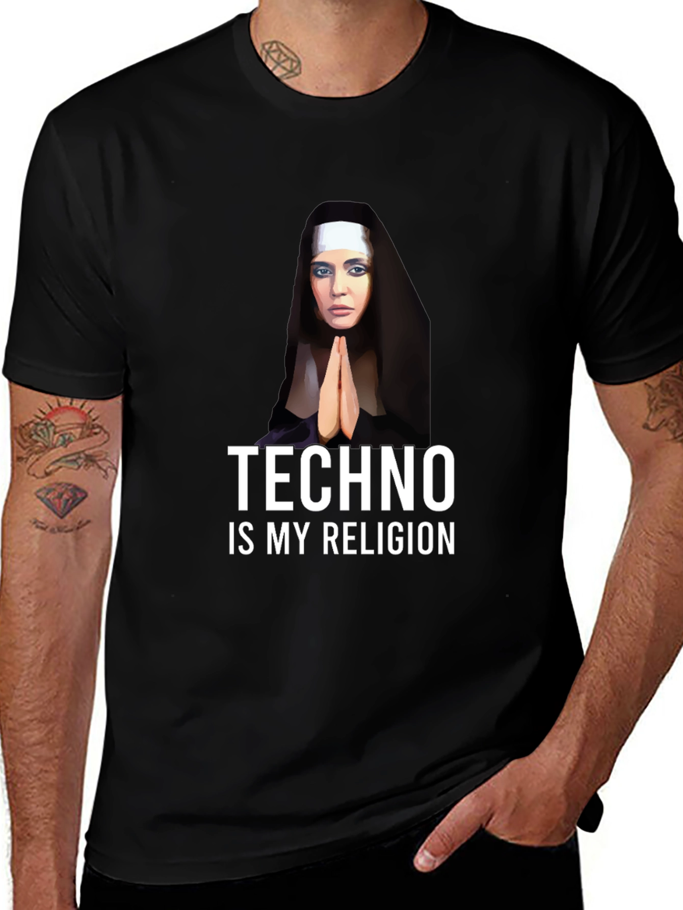 Techno Nun T-Shirt - Funny Raver Apparel