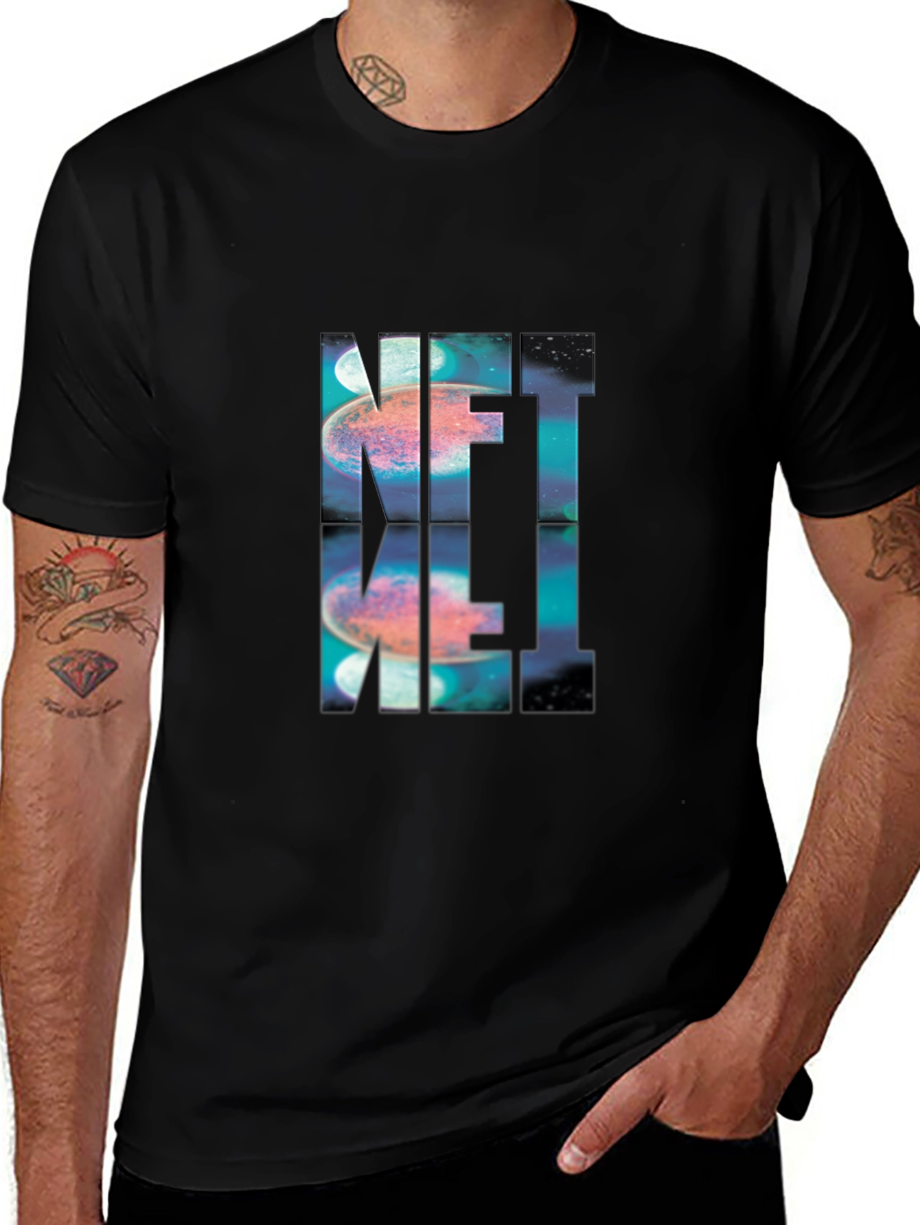 Variant 22 of NFT MEL Galaxy Graphic Tee - Black