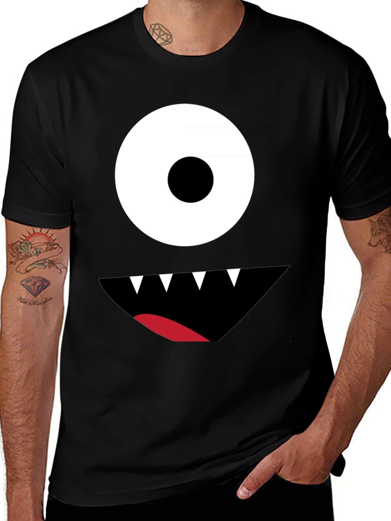 Monster Face Graphic Tee - Fun & Unique Design