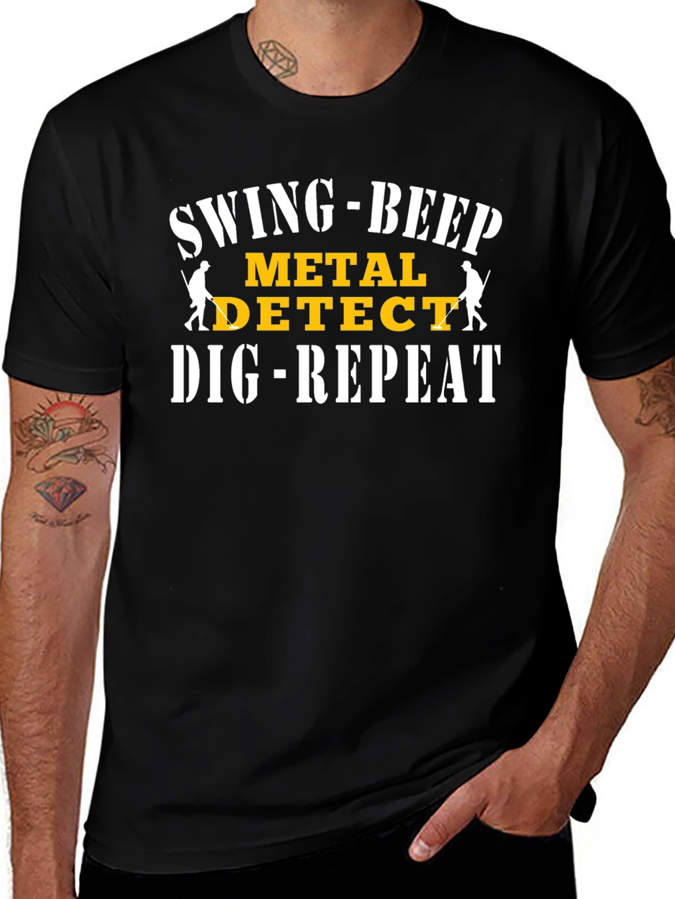 Variant 27 of Swing-Beep Metal Detect T-Shirt