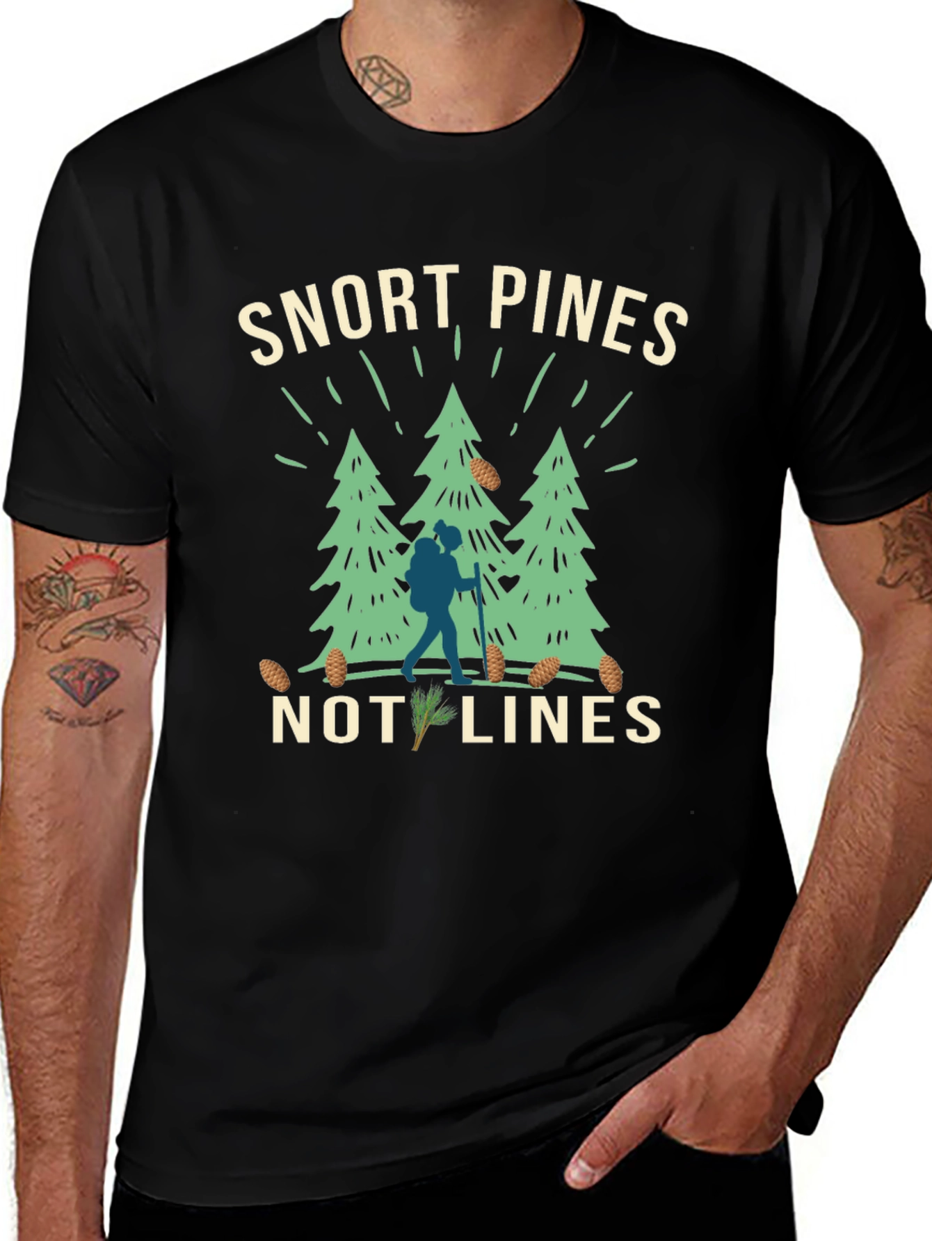 Variant 27 of Snort Pines Not Lines Graphic T-Shirt