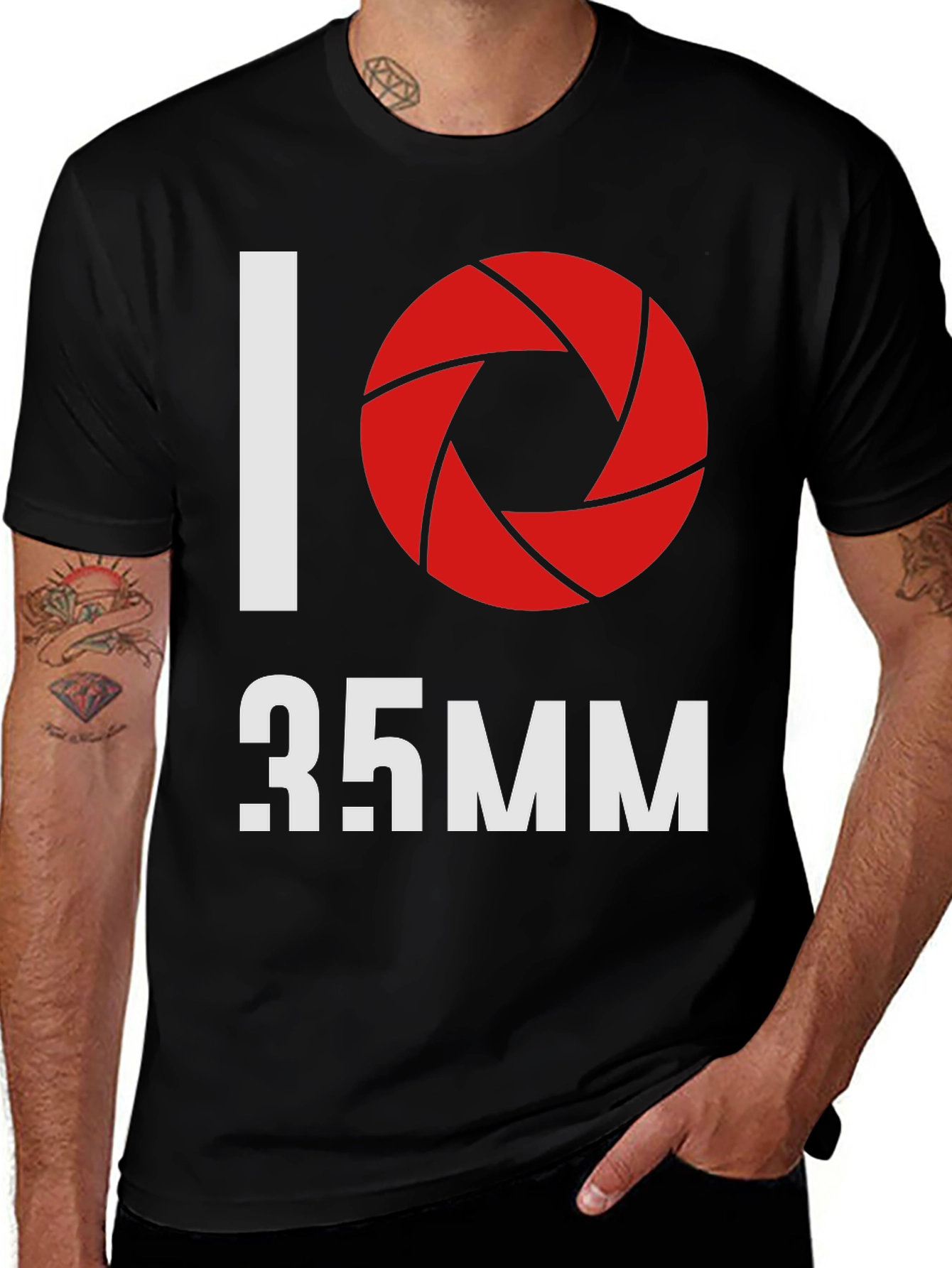 Variant 24 of I Love 35MM Camera Aperture Graphic T-Shirt