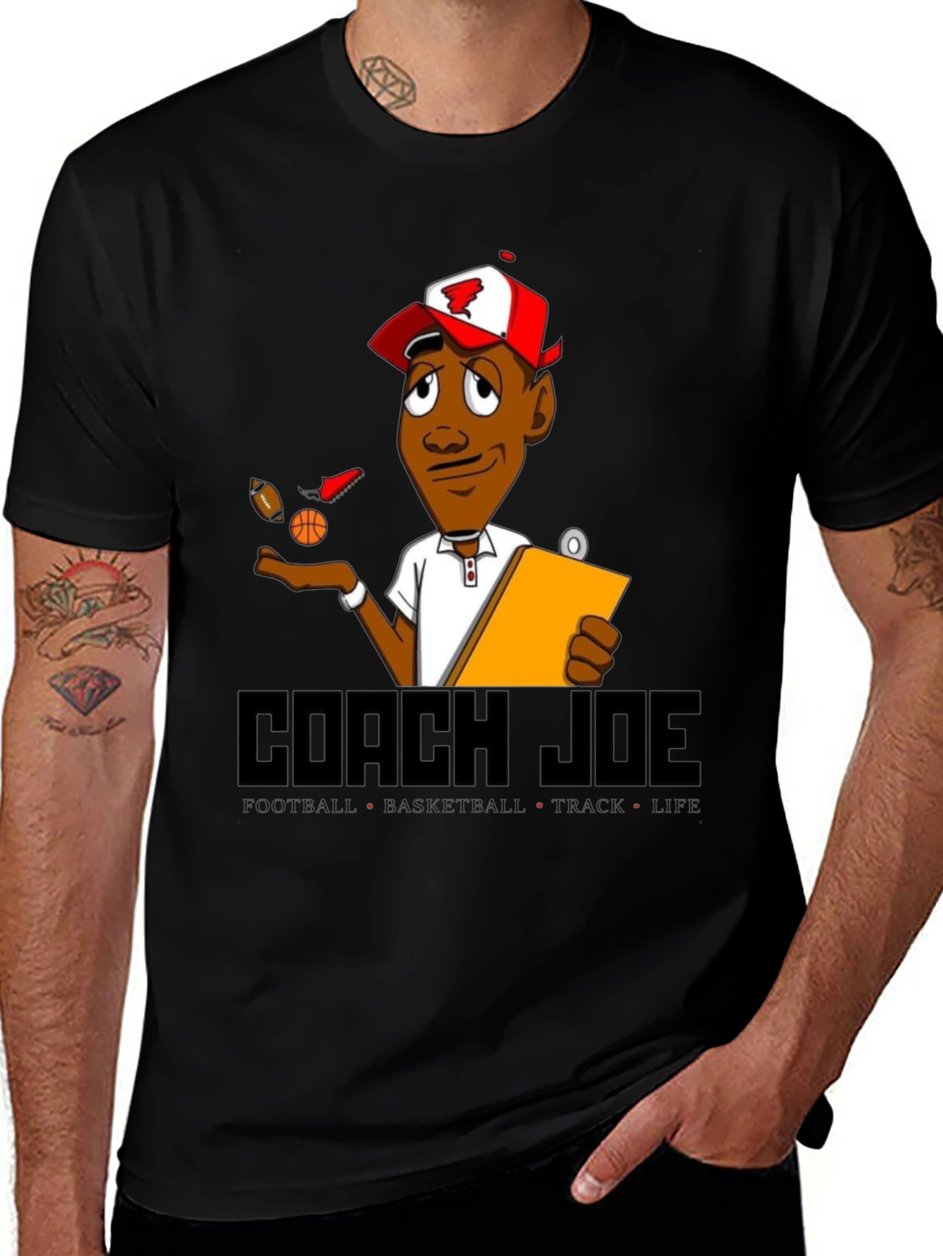Variant 6 of Coach Joe T-Shirt: Football, Basketball, Track, Life