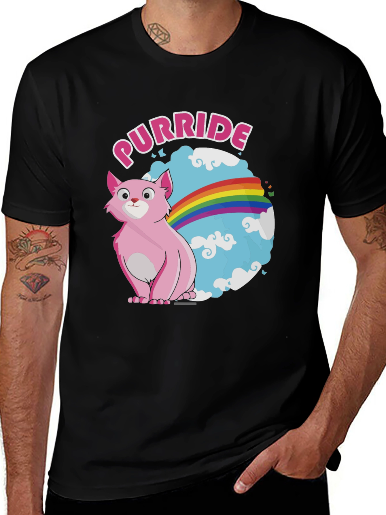 Variant 5 of Purride Cat Rainbow Graphic T-Shirt