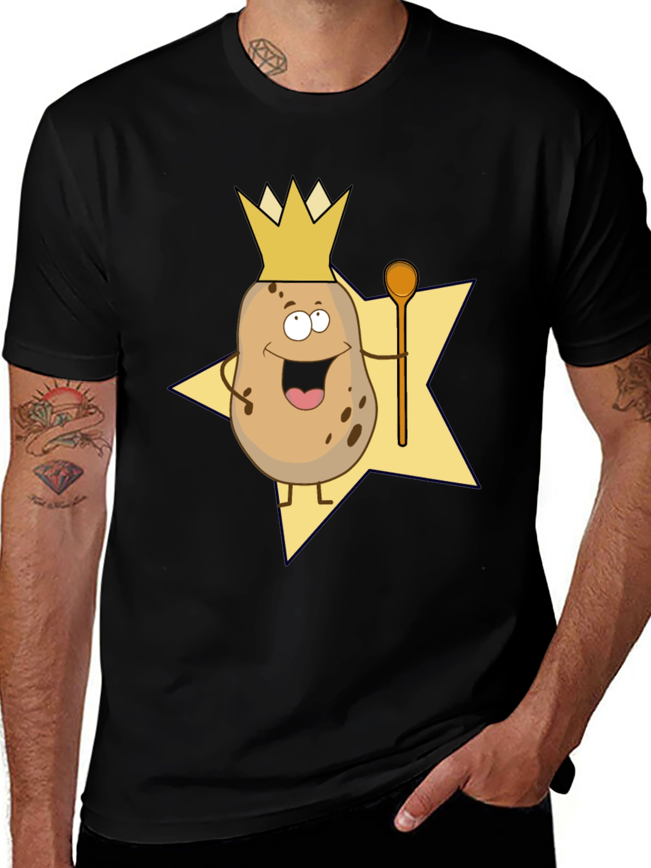 Variant 12 of Potato King T-Shirt - Funny Cartoon Graphic Tee
