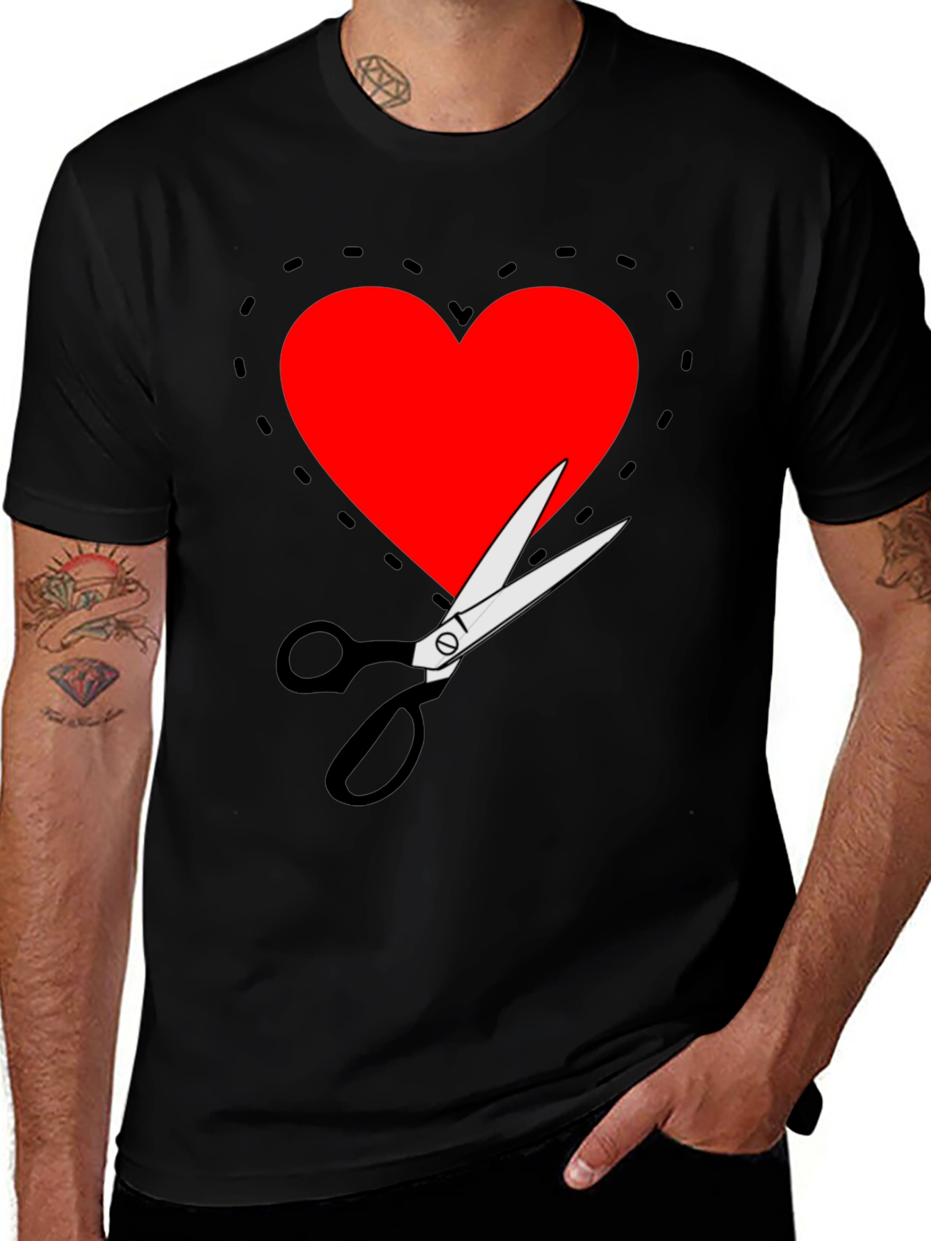 Variant 3 of Cut Out Heart Graphic Tee