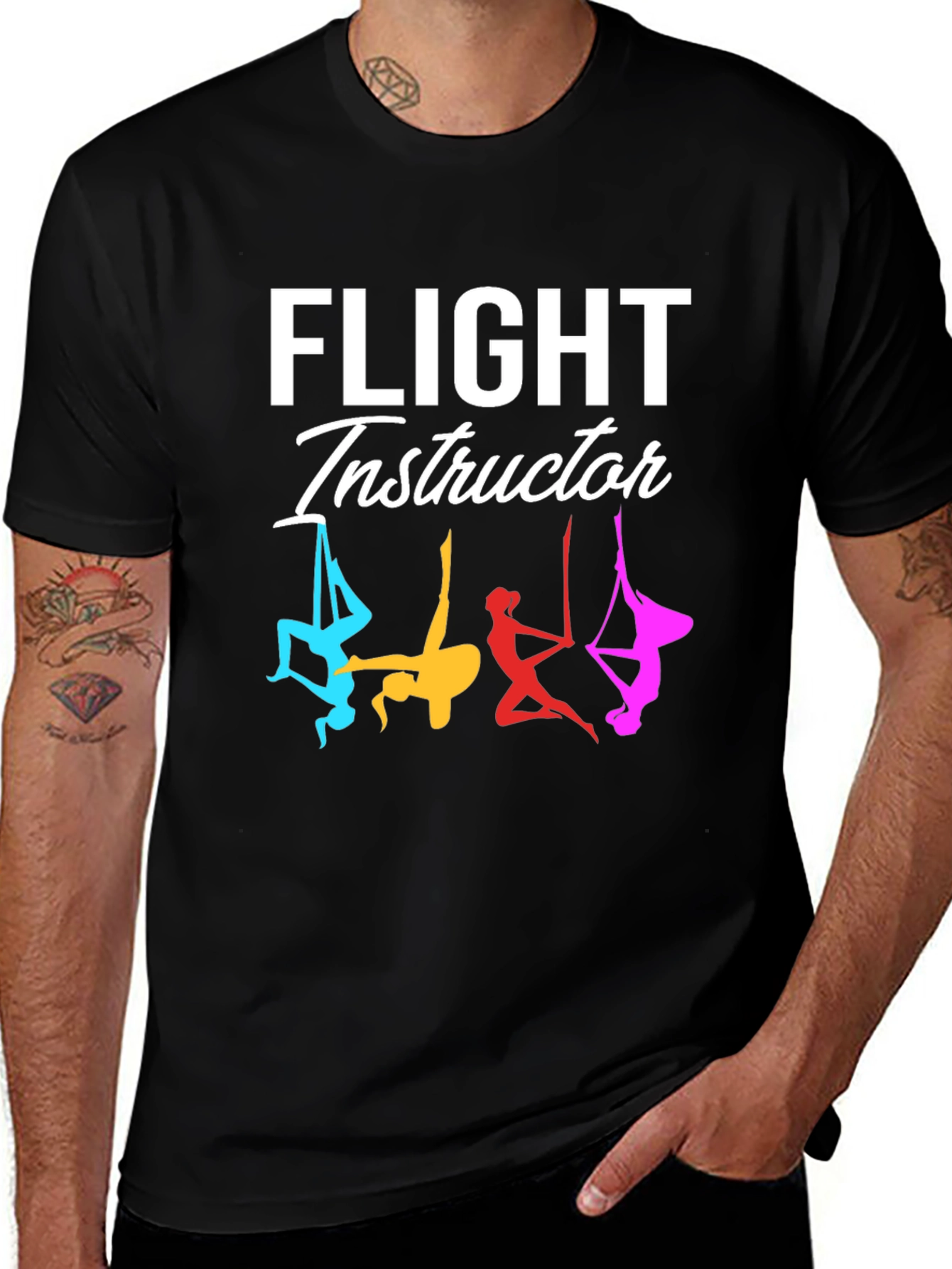 Variant 11 of Flight Instructor T-Shirt Aerial Silks Design