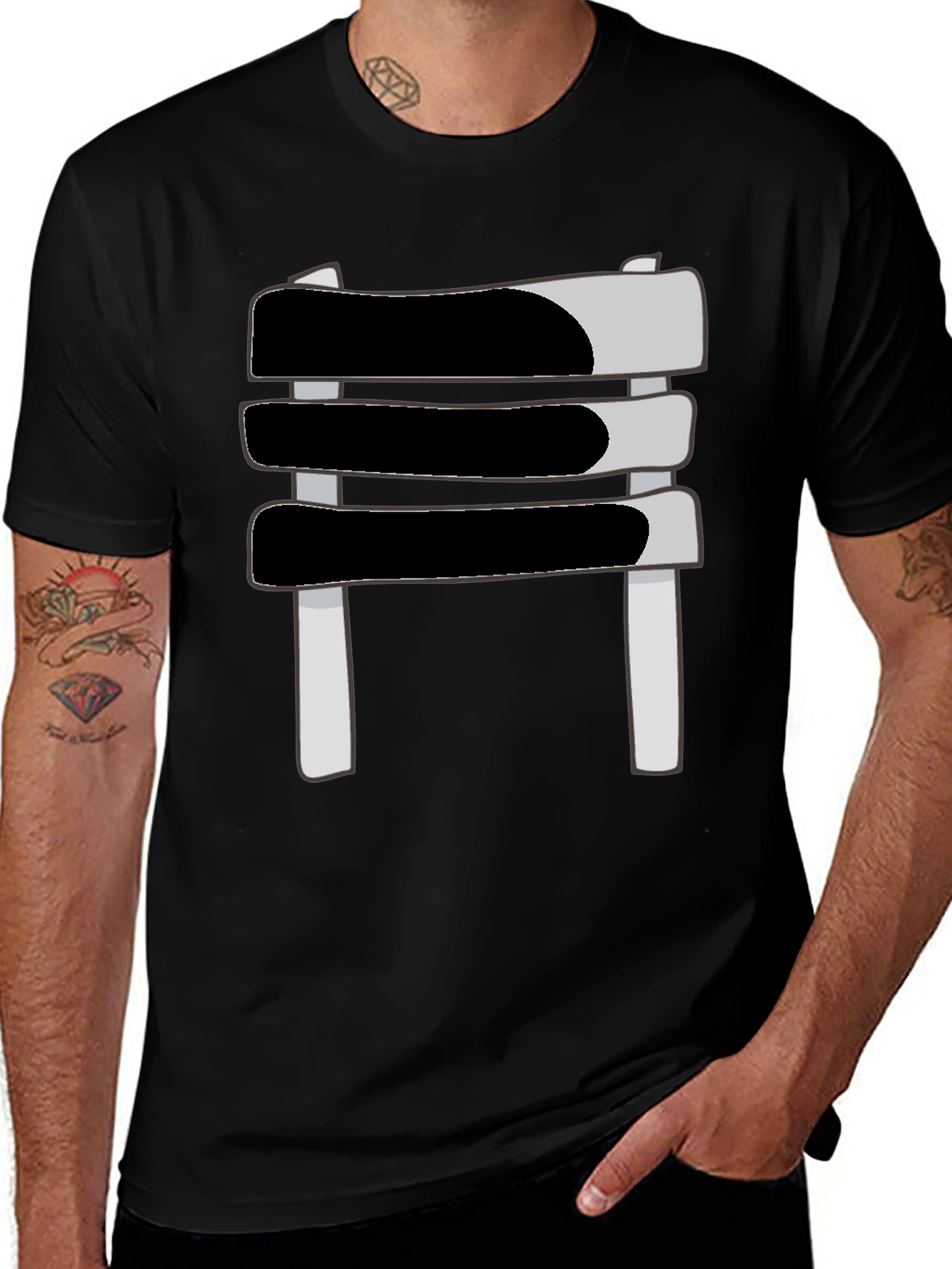 Variant 29 of Novelty Signpost Graphic Tee - Black Casual T-Shirt
