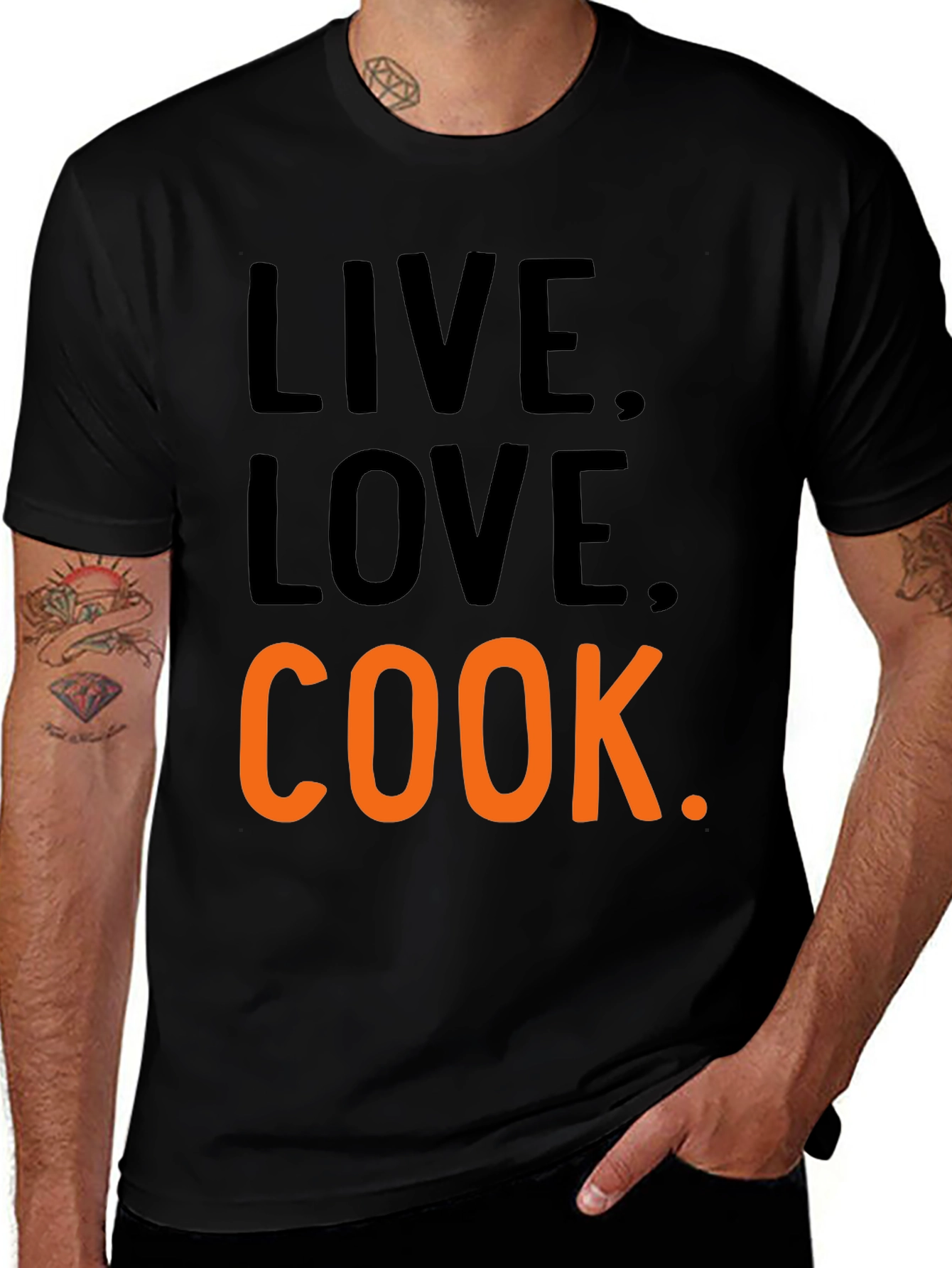 Variant 5 of Live, Love, Cook Black T-Shirt