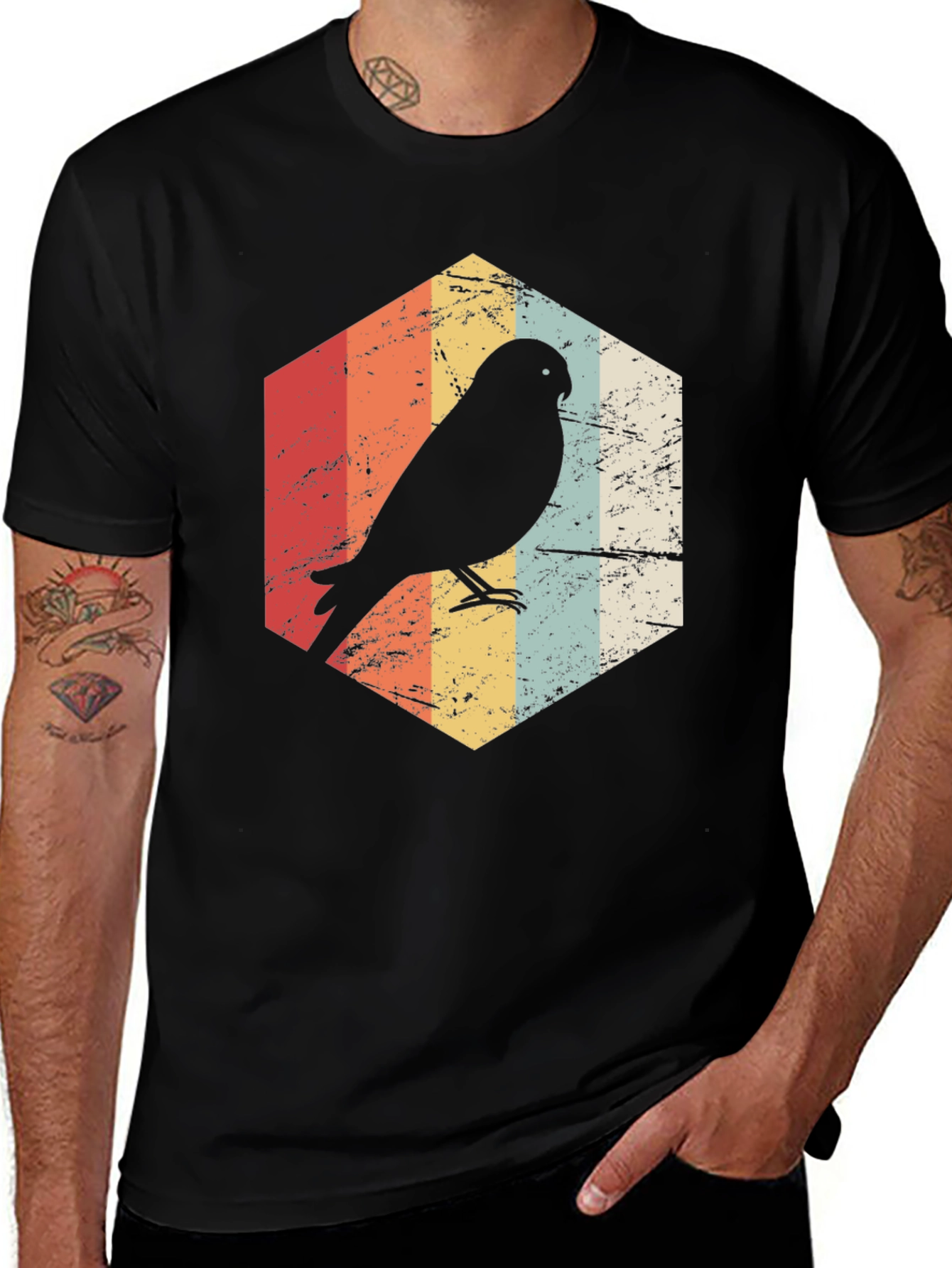 Variant 26 of Retro Bird Silhouette Graphic Tee - Unisex