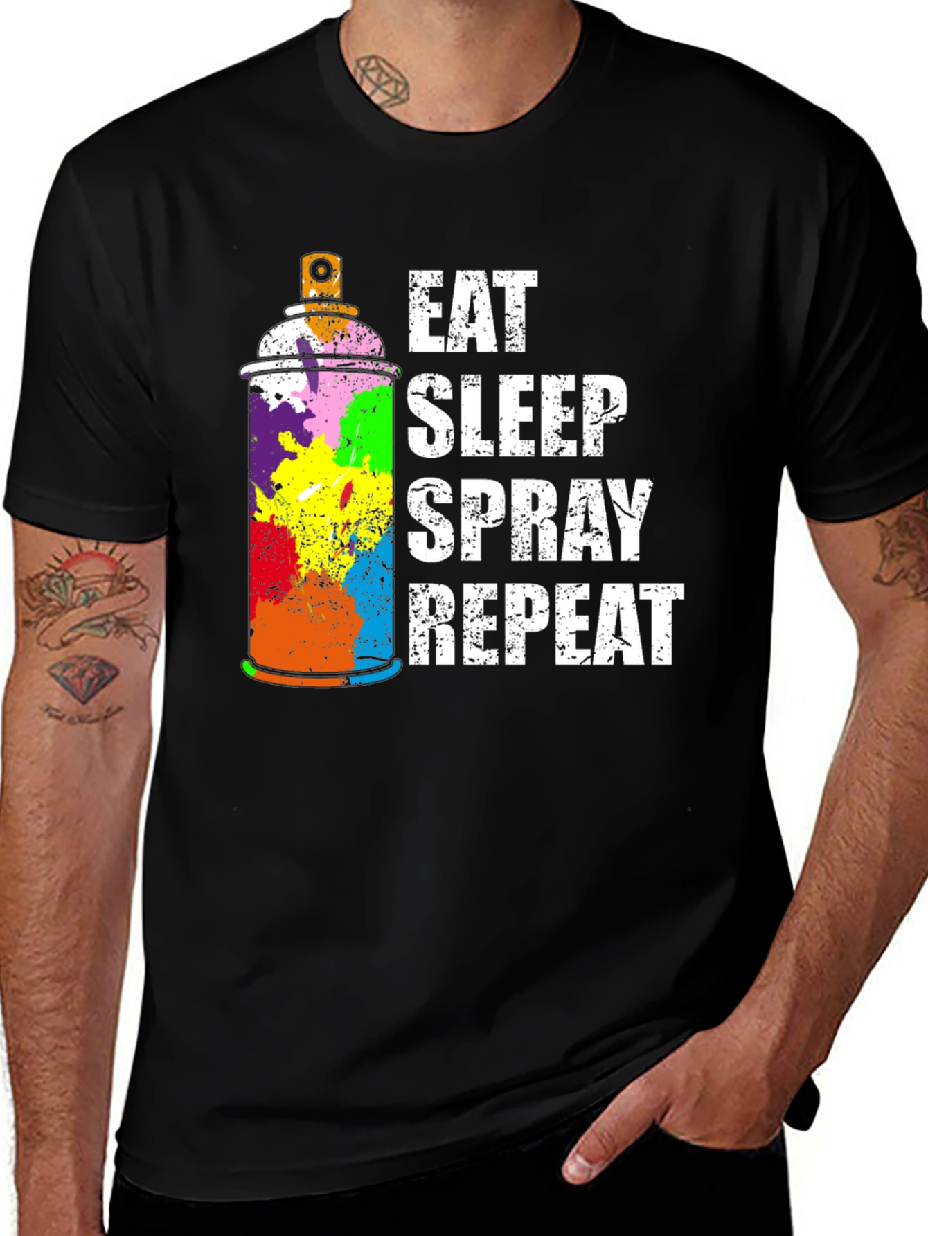 Variant 17 of Eat Sleep Spray Repeat T-Shirt - Graffiti Artist Tee