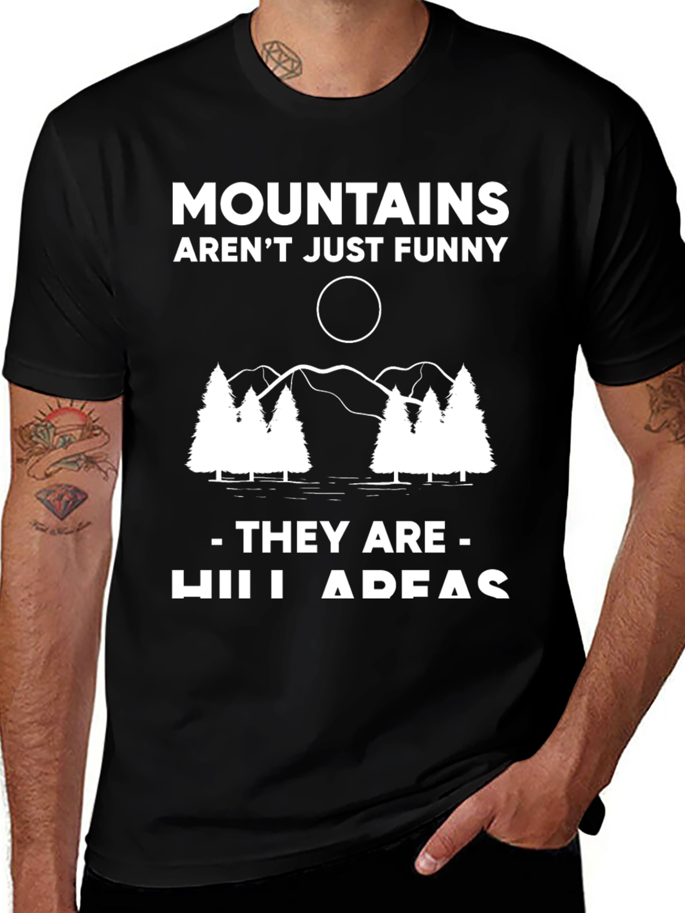 Variant 11 of Funny Mountains T-Shirt - "Hill Areas" Graphic Tee