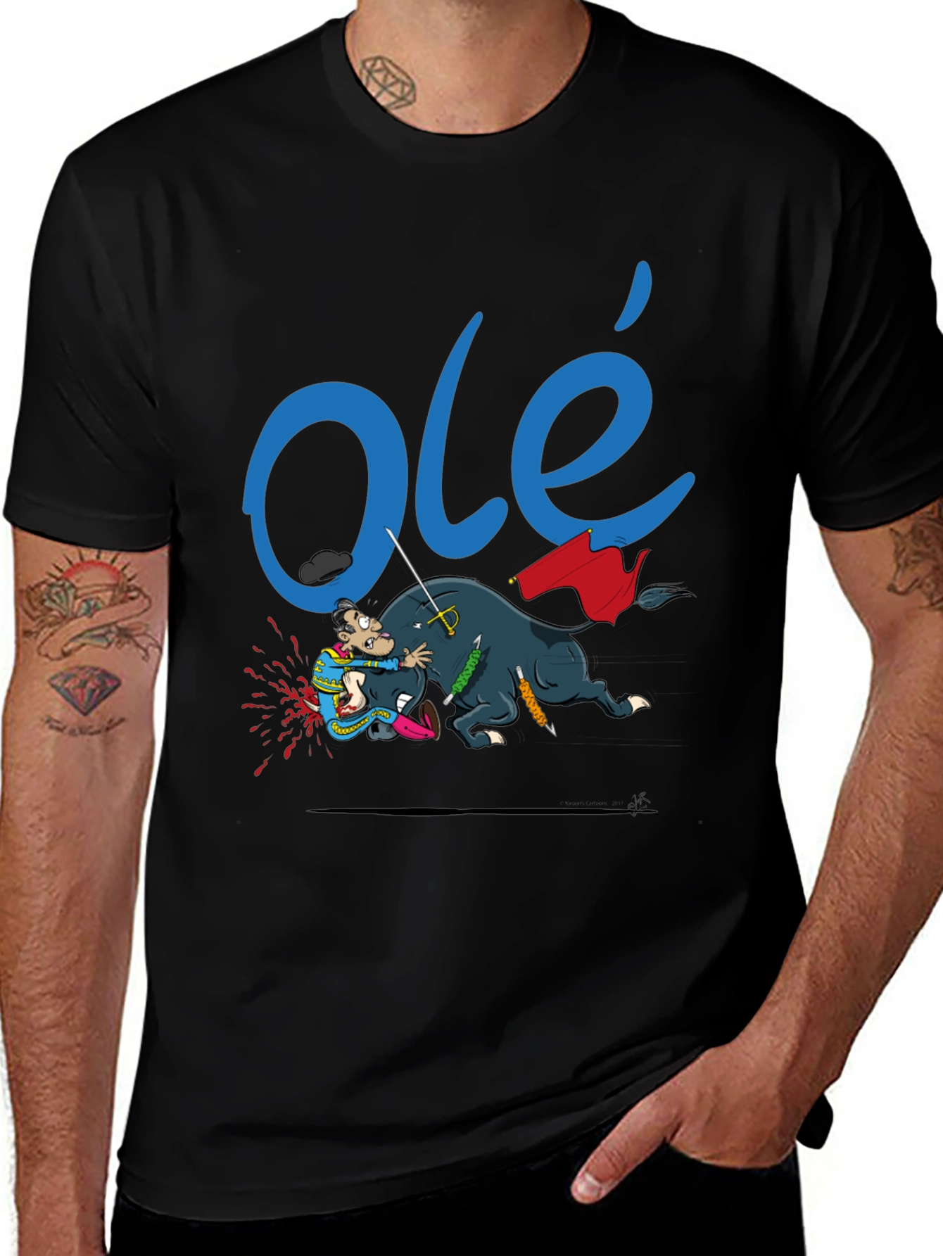Variant 25 of Olé Cartoon Bullfight T-Shirt