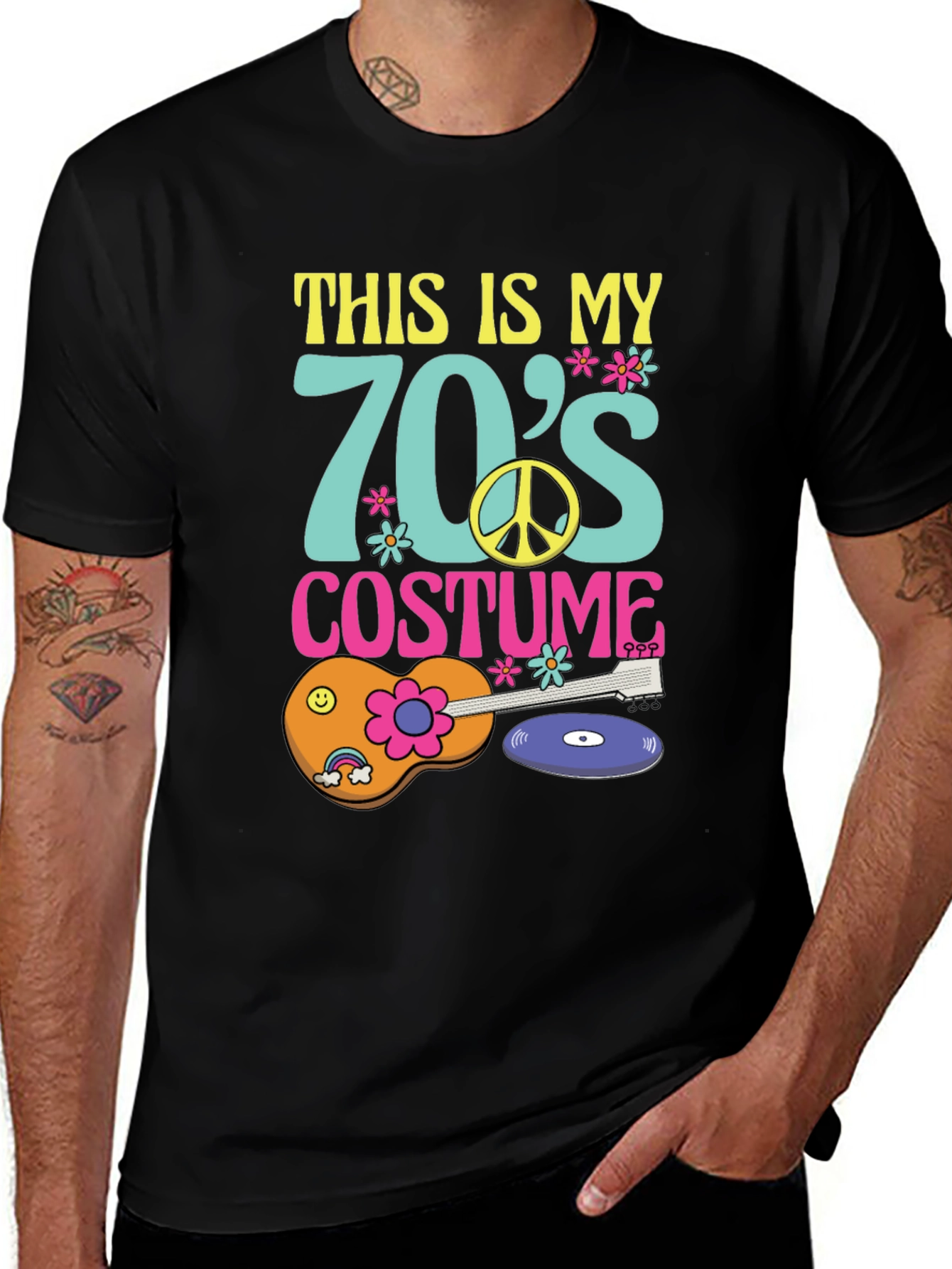 Variant 15 of Retro 70s Costume T-Shirt - Hippie Style!