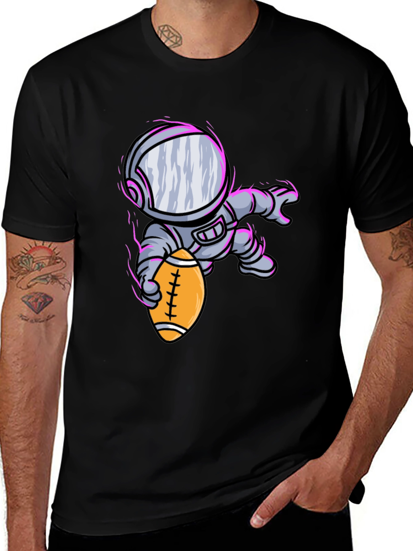 Variant 19 of Astronaut Football T-Shirt - Fun Space Design