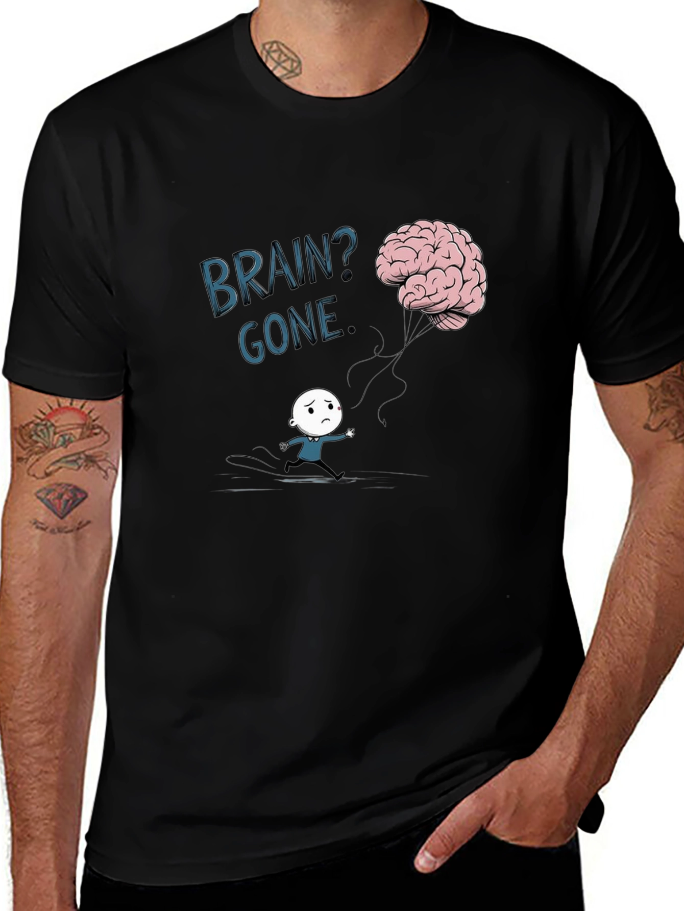 Variant 27 of Brain Gone Funny Graphic T-Shirt
