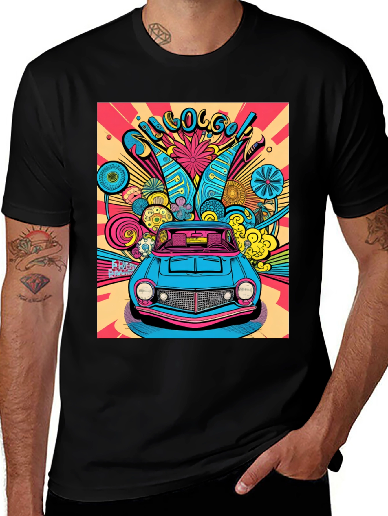 Variant 21 of Retro Car Graphic Tee - Vintage Style Men's T-Shirt