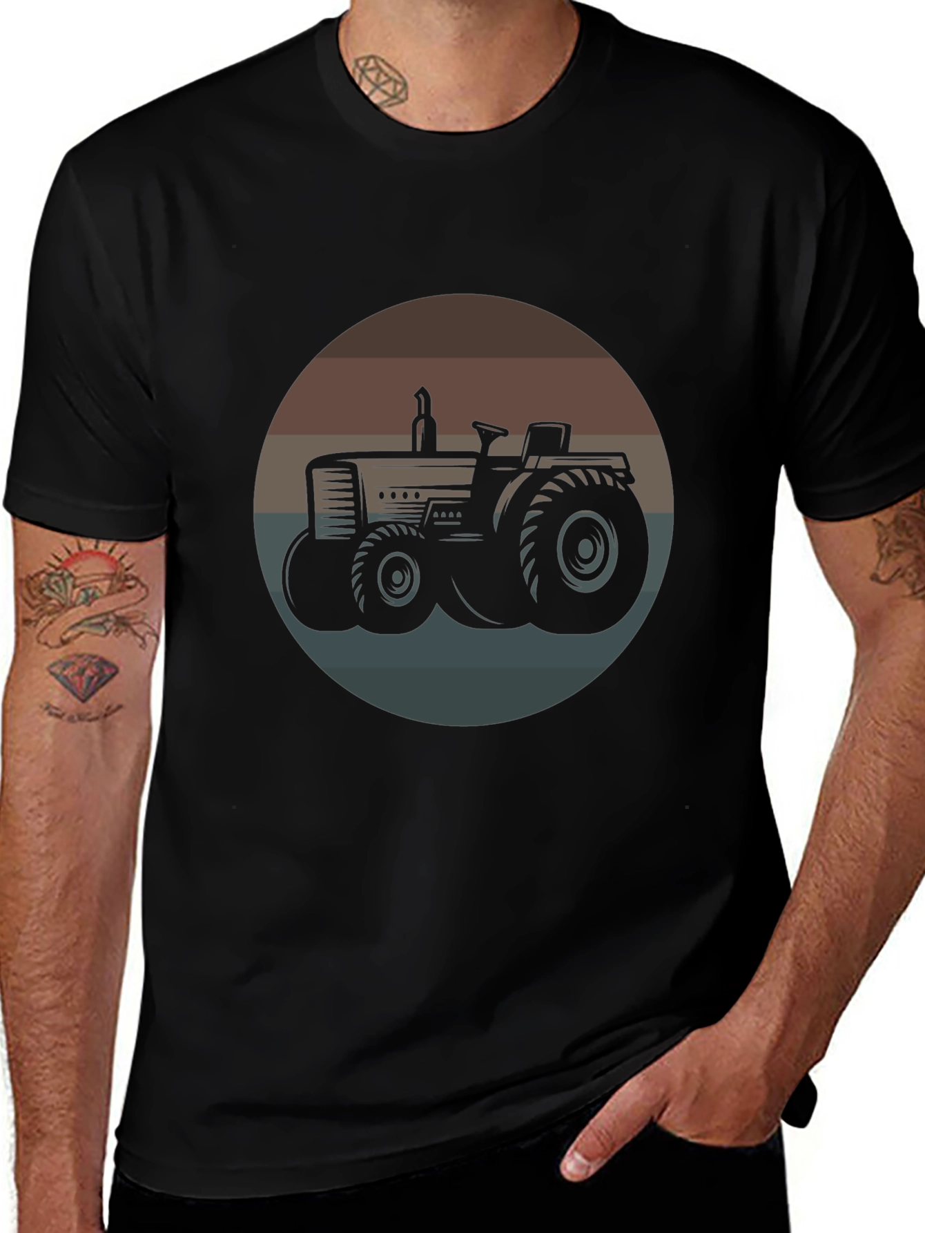 Retro Tractor Graphic Tee - Vintage Farm Style