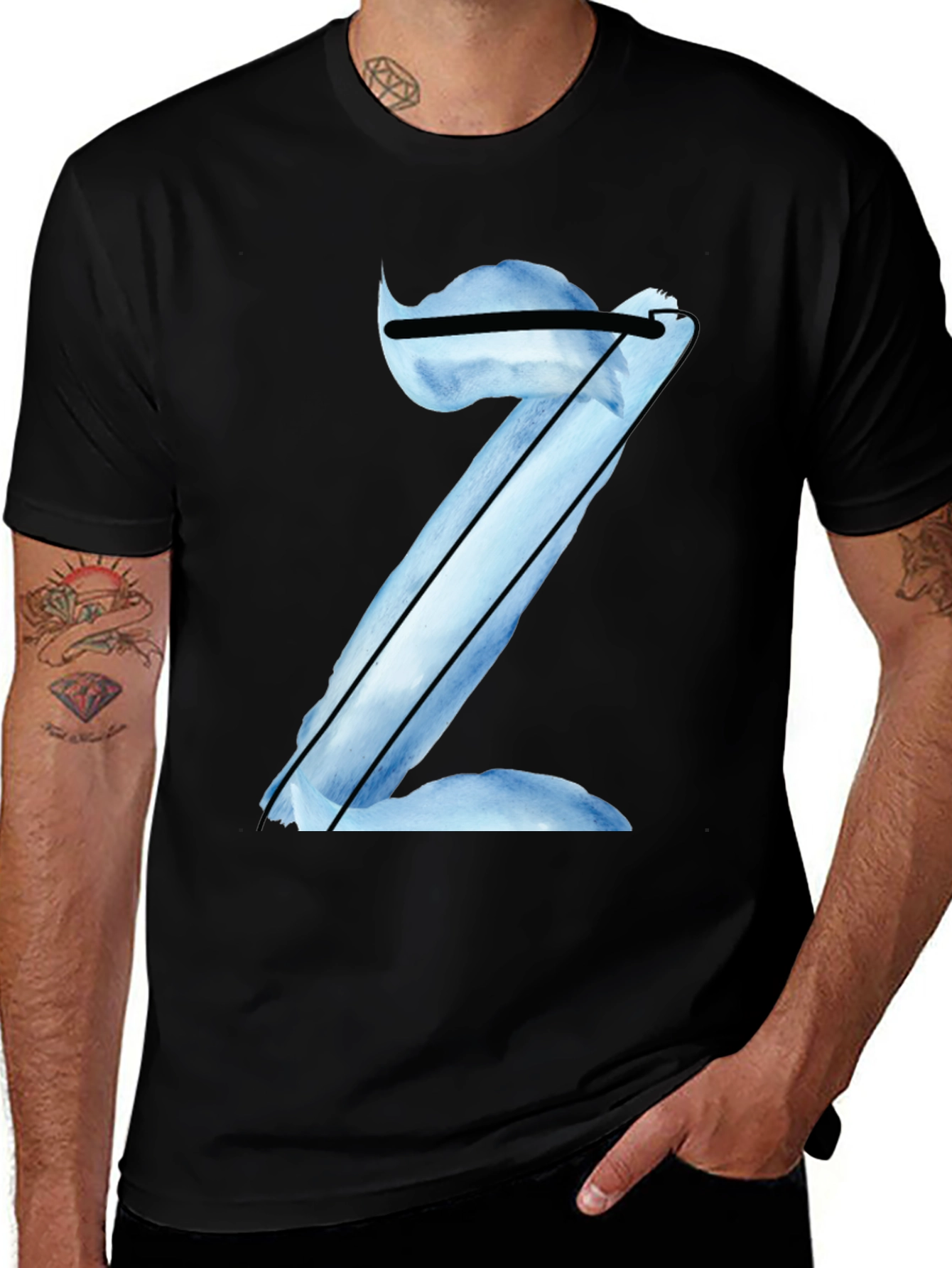 Variant 26 of Letter Z Graphic Tee - Cool Casual Style