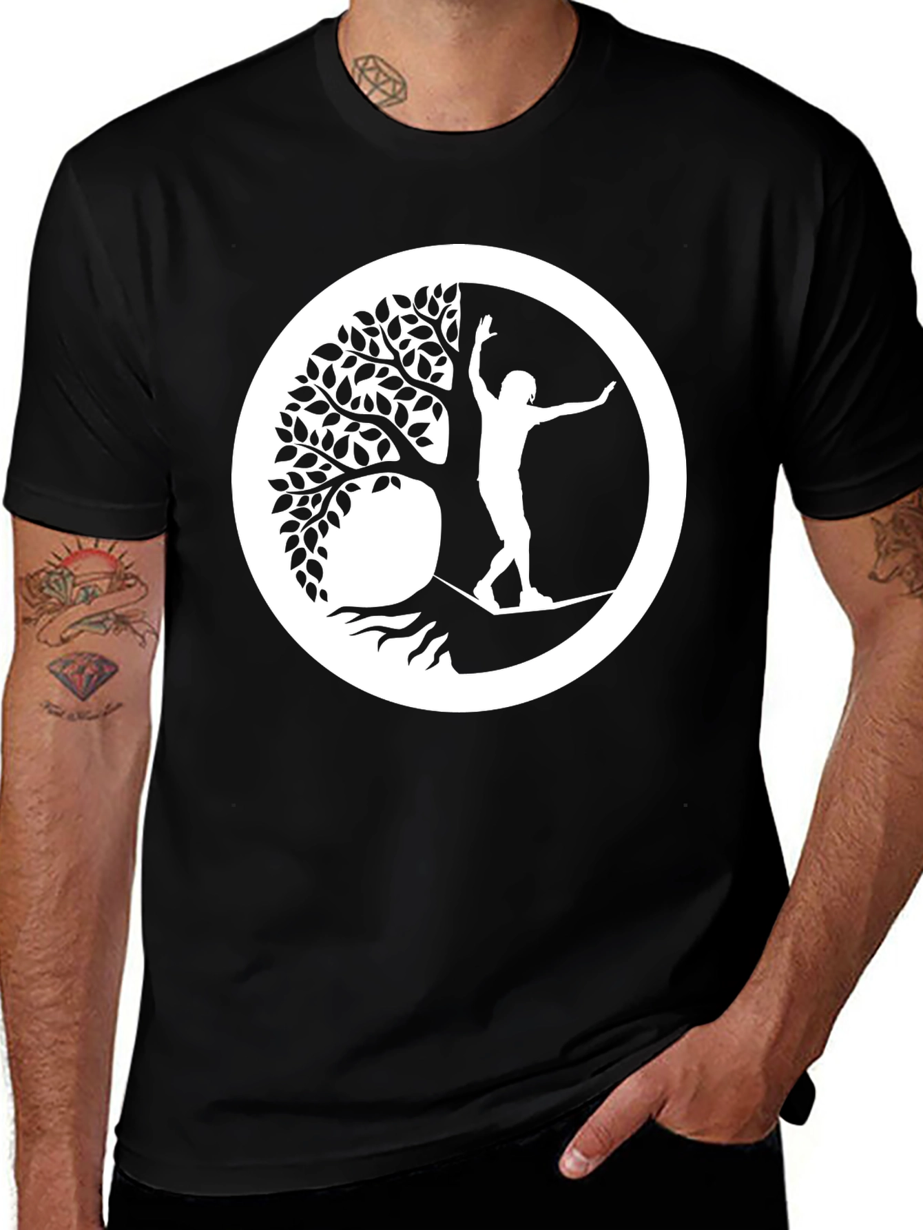 Variant 3 of Tree of Life Slackline T-Shirt - Black