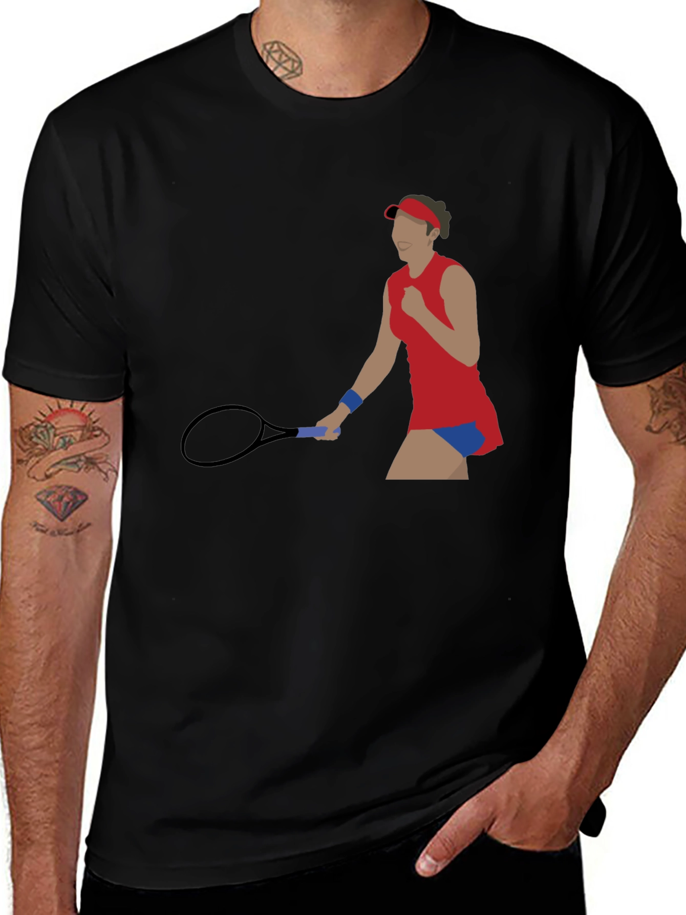 Variant 9 of Tennis Player Graphic T-Shirt