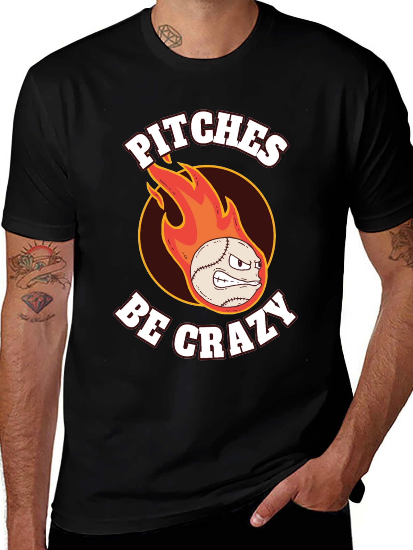 Variant 12 of Crazy Pitches Baseball Graphic Tee