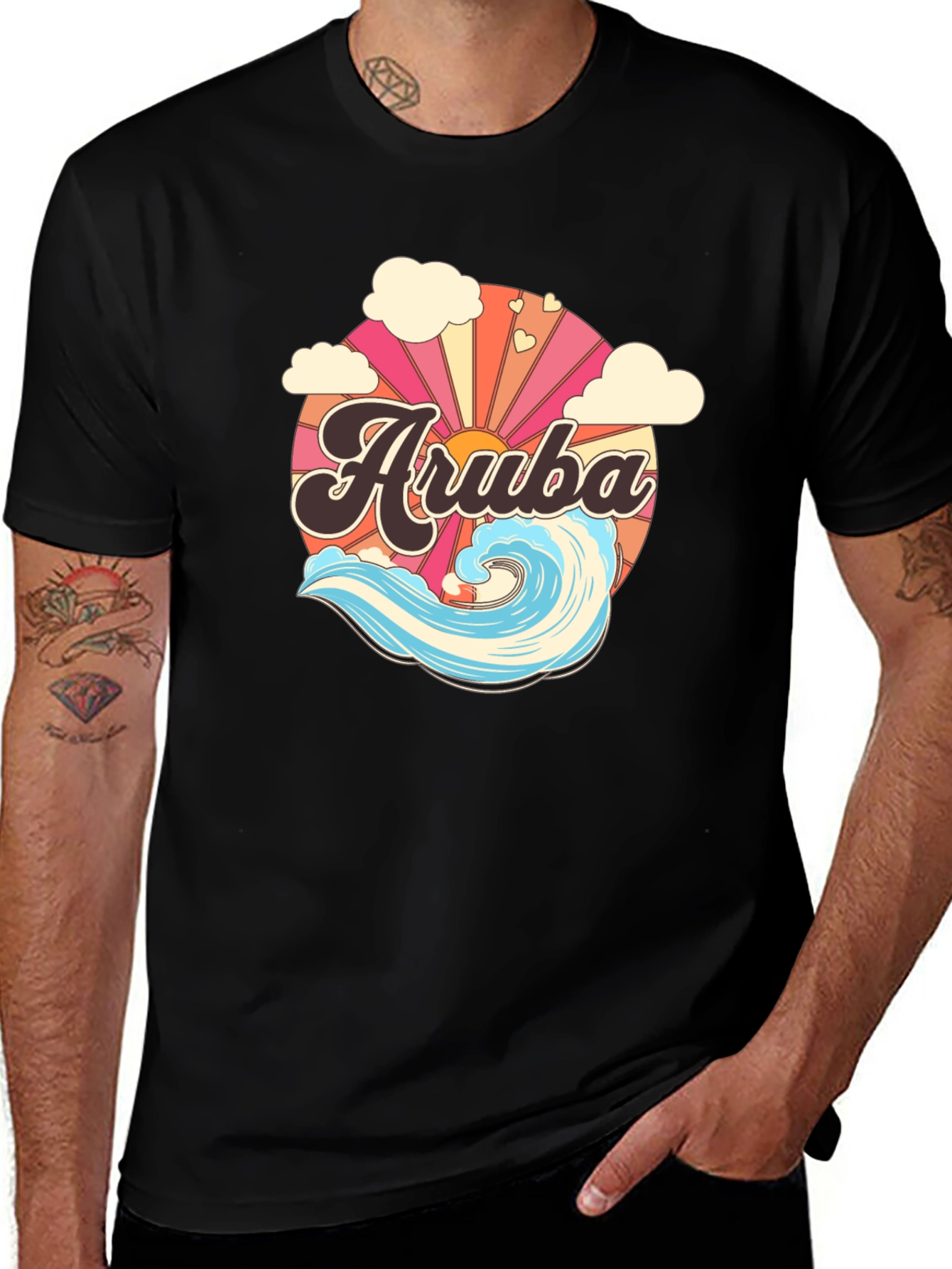 Aruba Retro Wave T-Shirt - Vacation Vibes