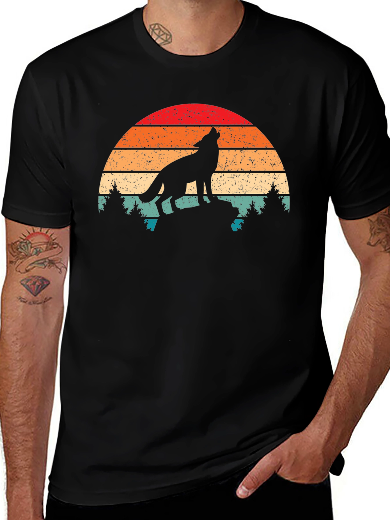 Variant 17 of Wolf Sunset Graphic T-Shirt