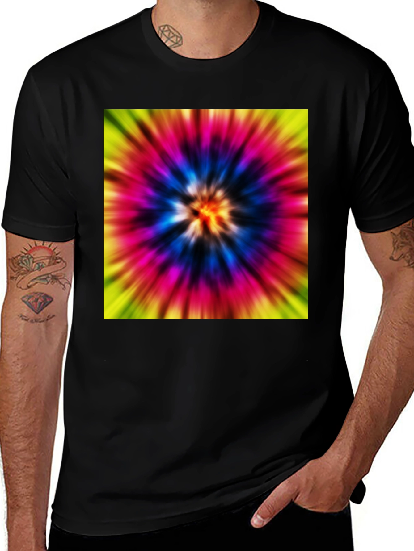 Variant 30 of Tie-Dye Graphic Black T-Shirt