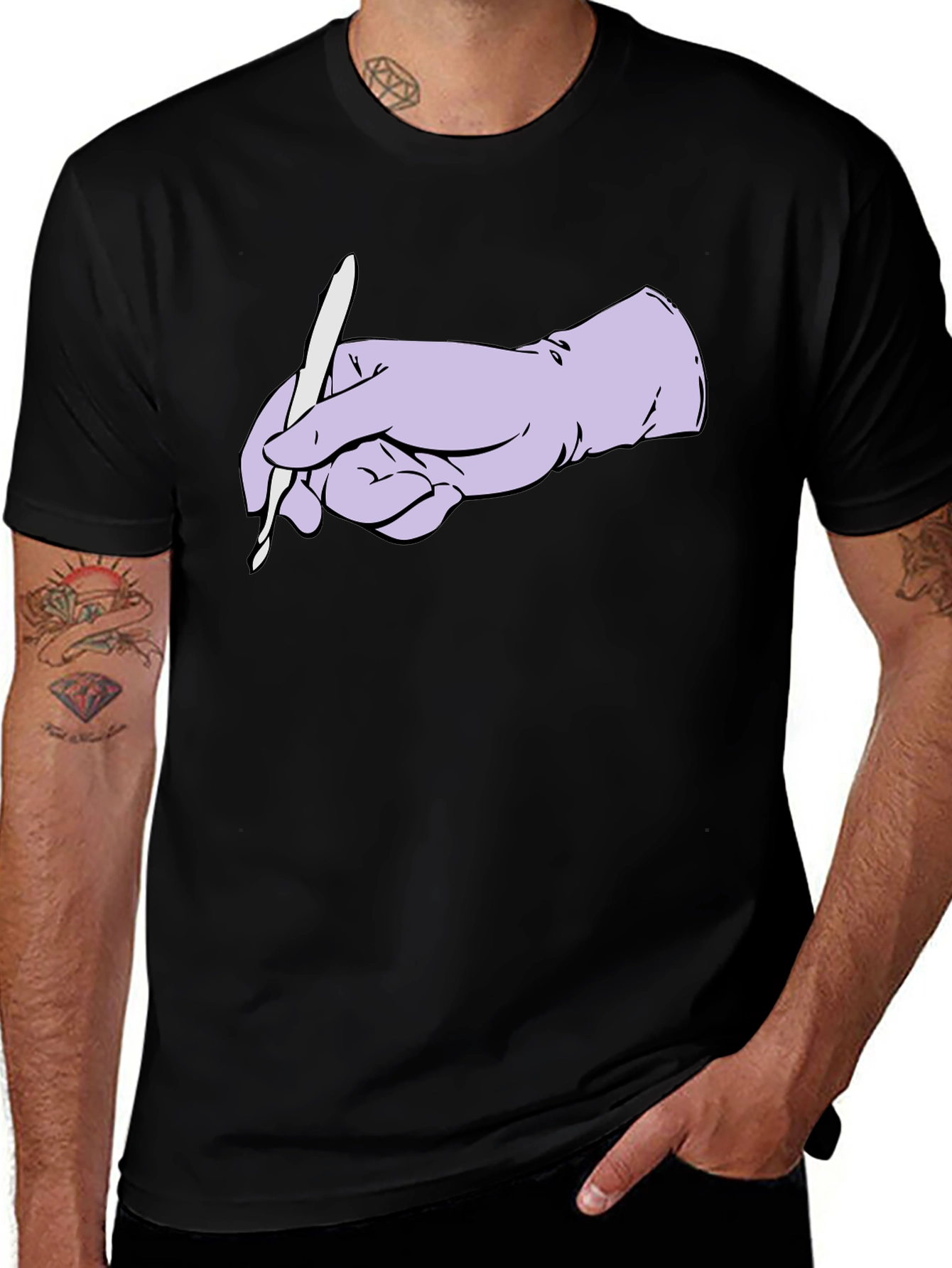 Variant 30 of Surgical Precision Graphic Tee - Hand Holding Scalpel