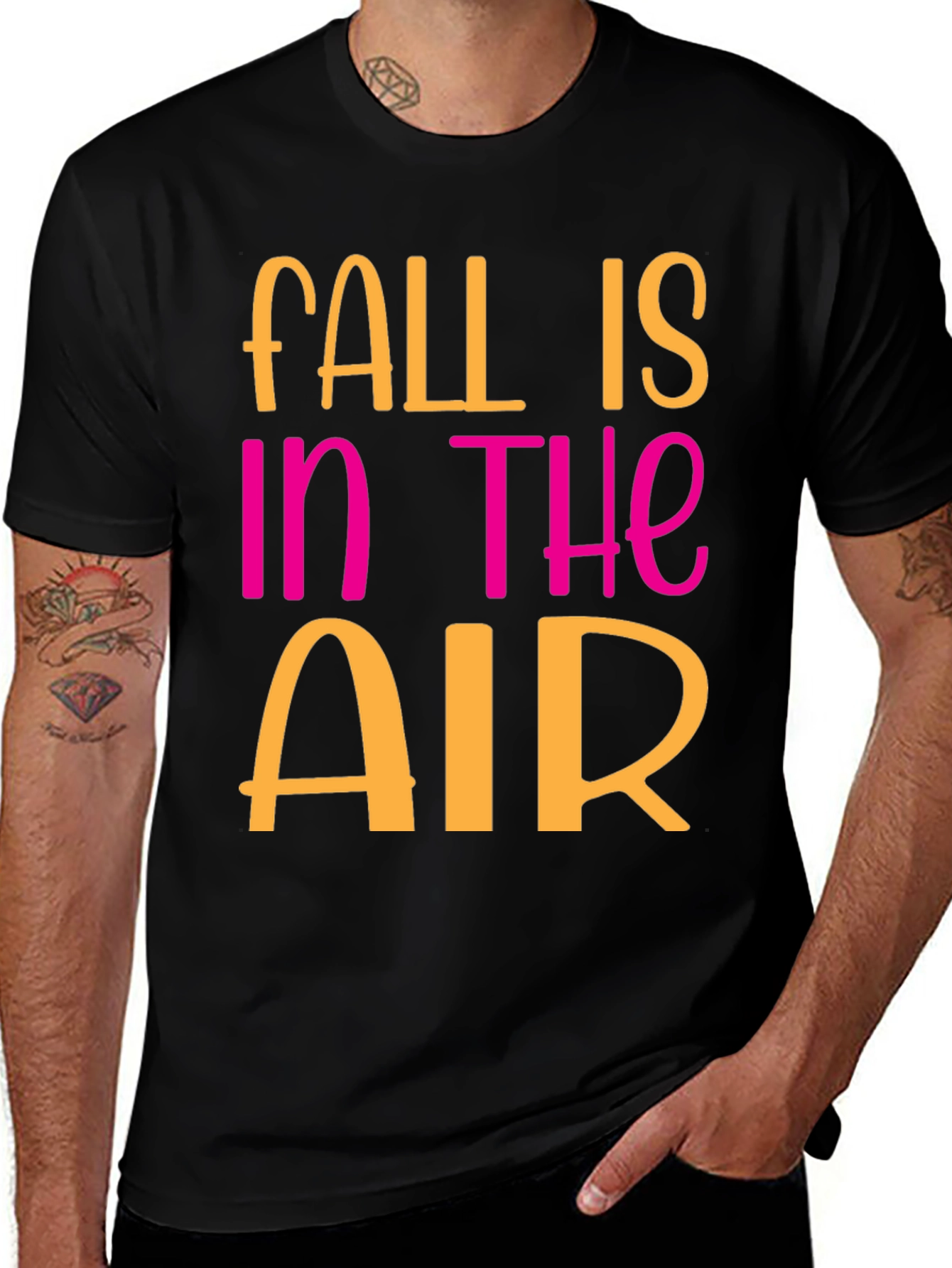 Variant 17 of Fall Is In The Air Black Graphic Tee