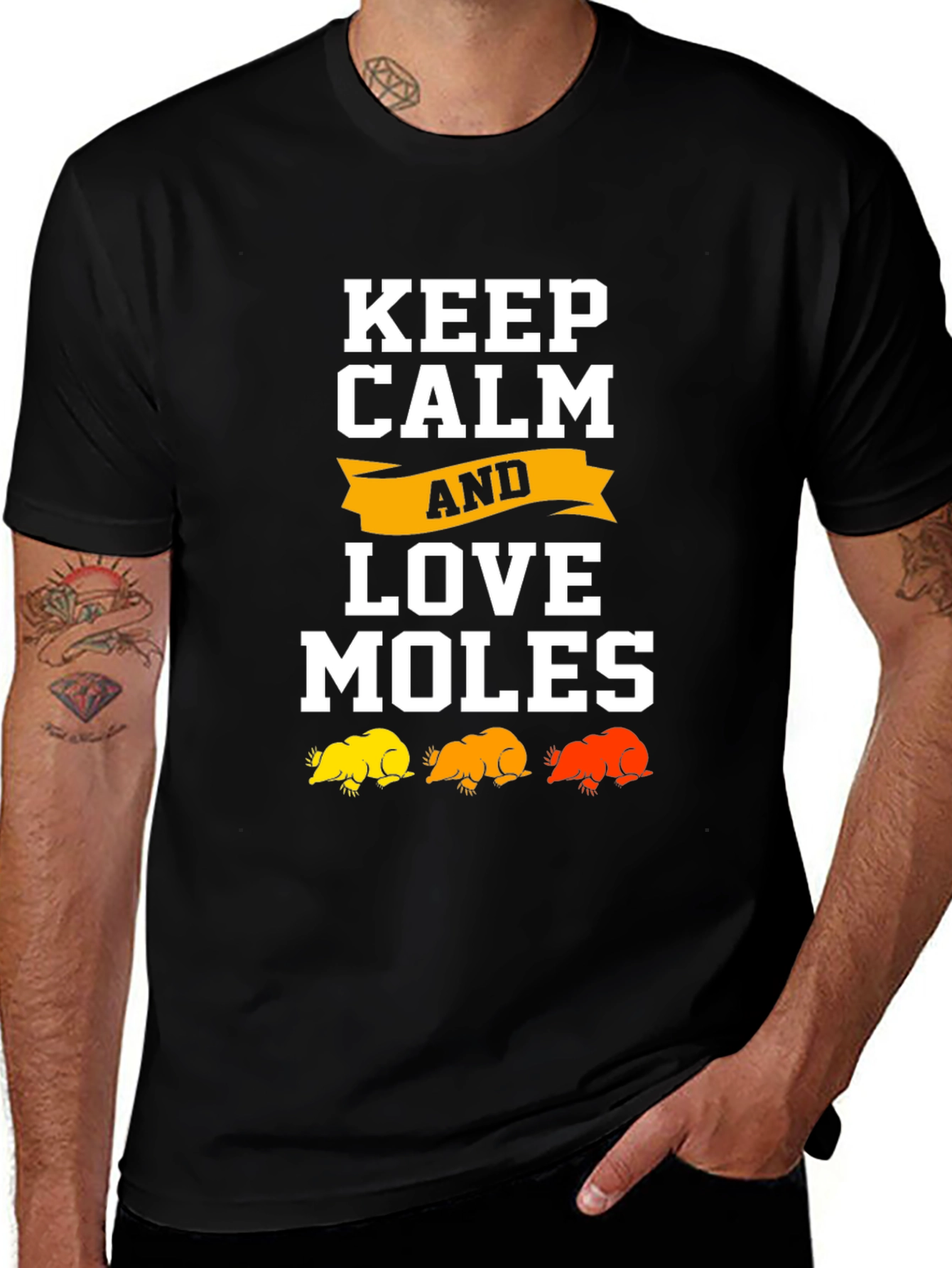 Variant 24 of Keep Calm & Love Moles T-Shirt - Fun Animal Tee