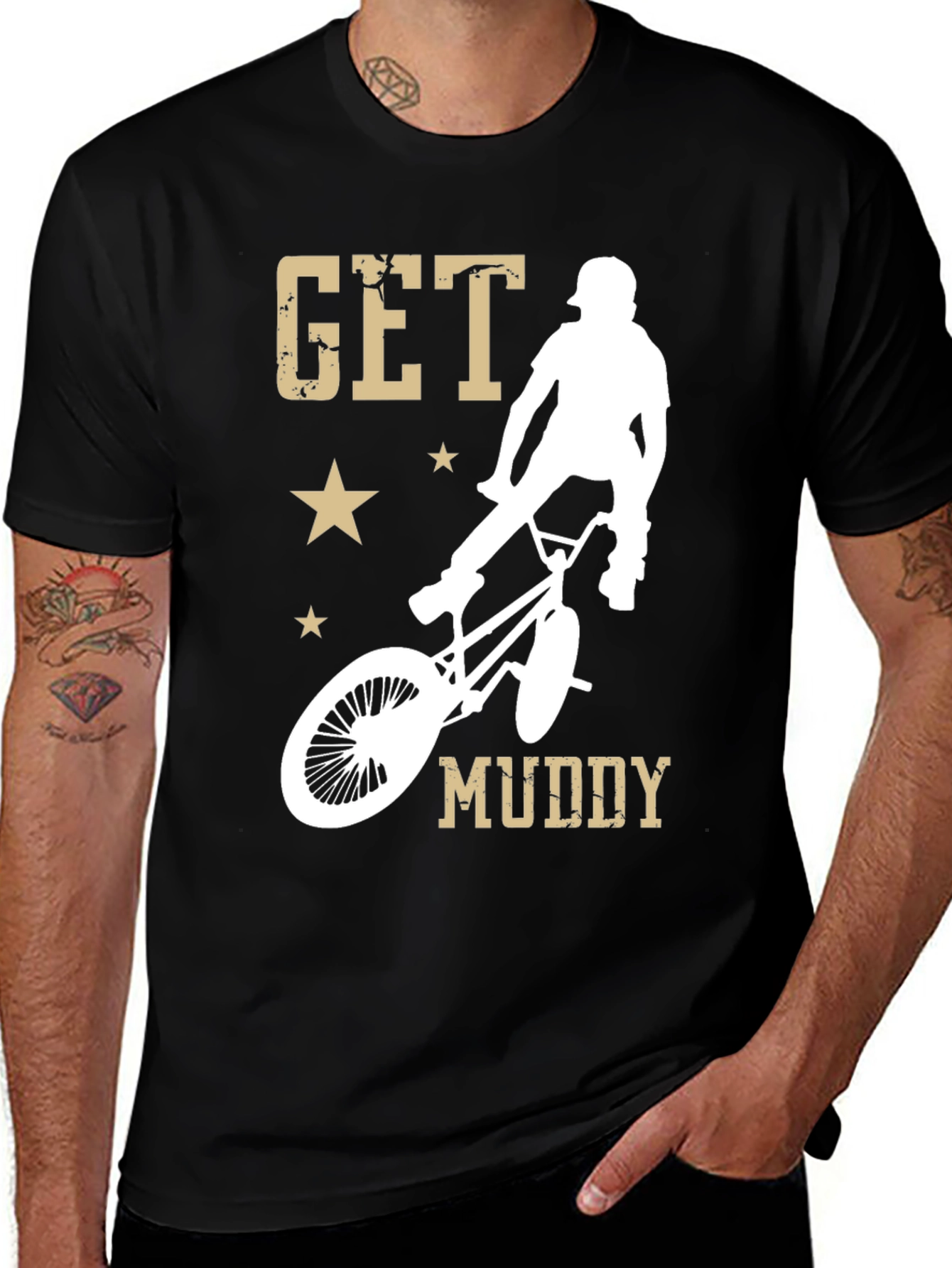 Get Muddy BMX Rider Graphic T-Shirt