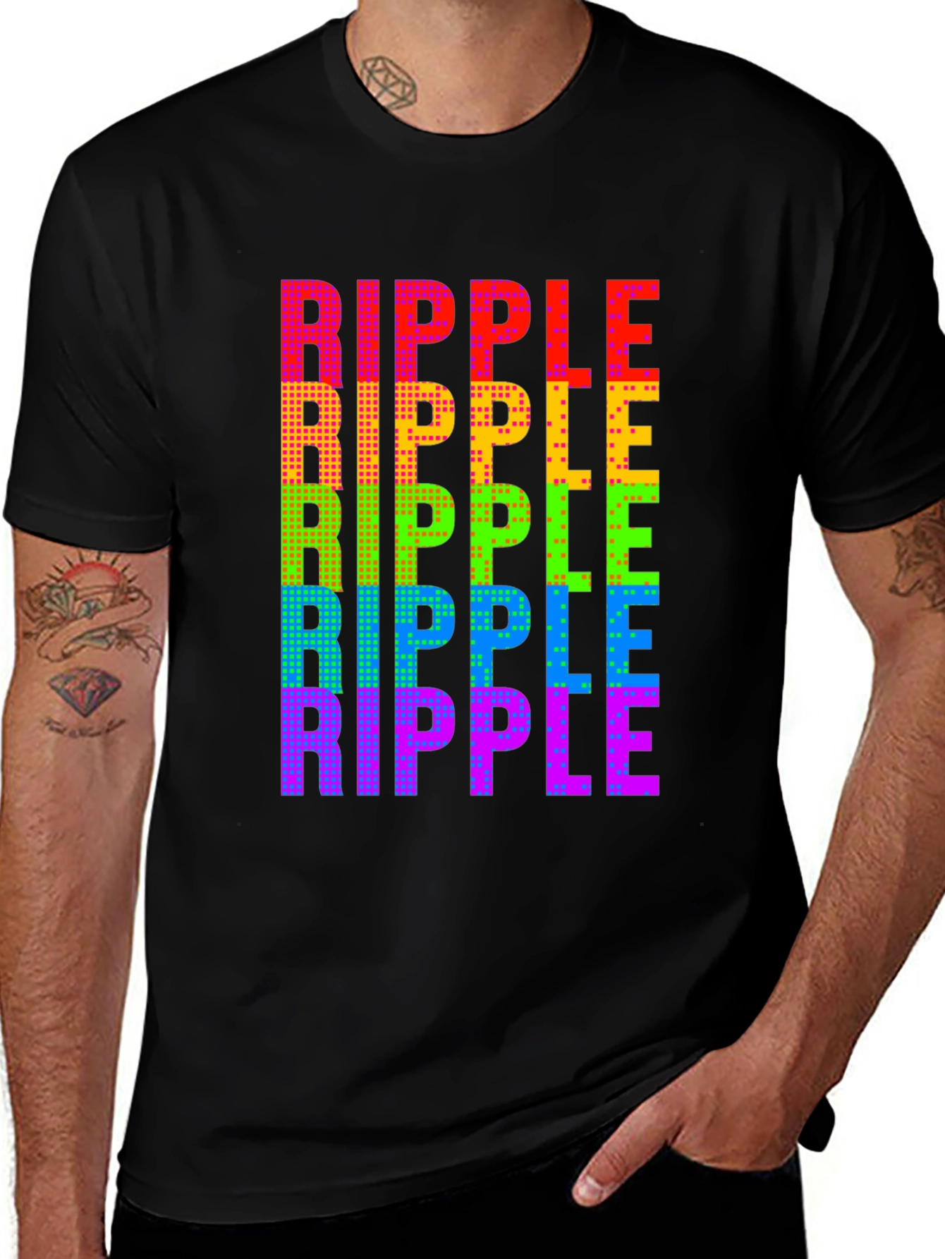 Variant 23 of Rainbow Ripple Graphic T-Shirt