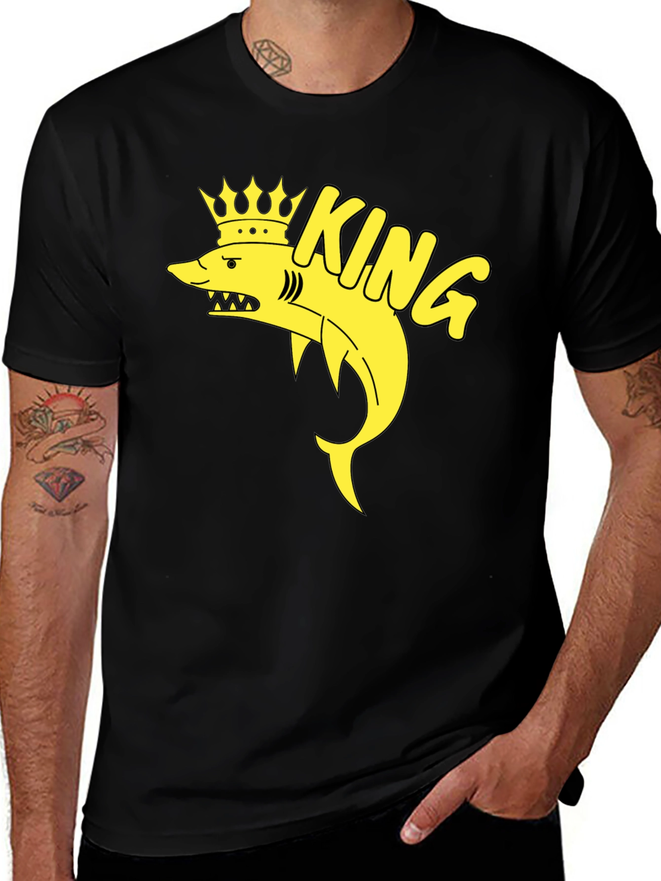 Variant 3 of King Shark T-Shirt - Black Cotton Graphic Tee