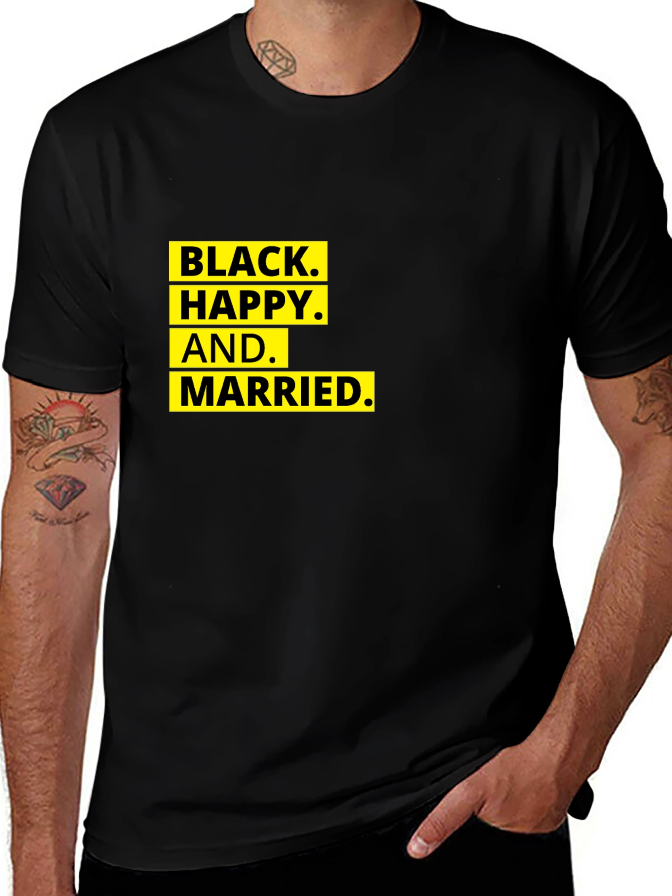 Variant 30 of Black, Happy, and Married - Graphic T-Shirt