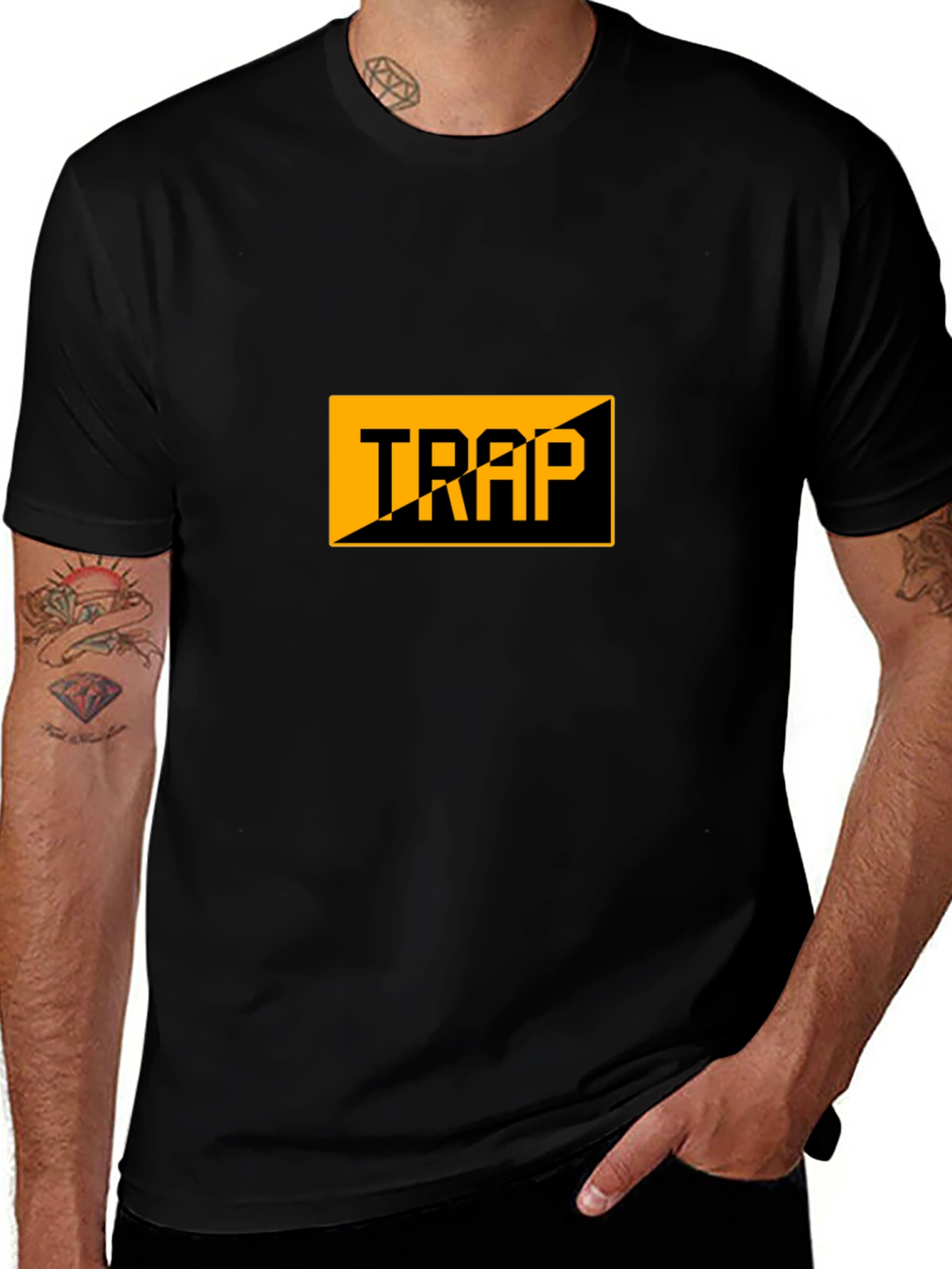 Variant 25 of Men's Black Trap Graphic Tee