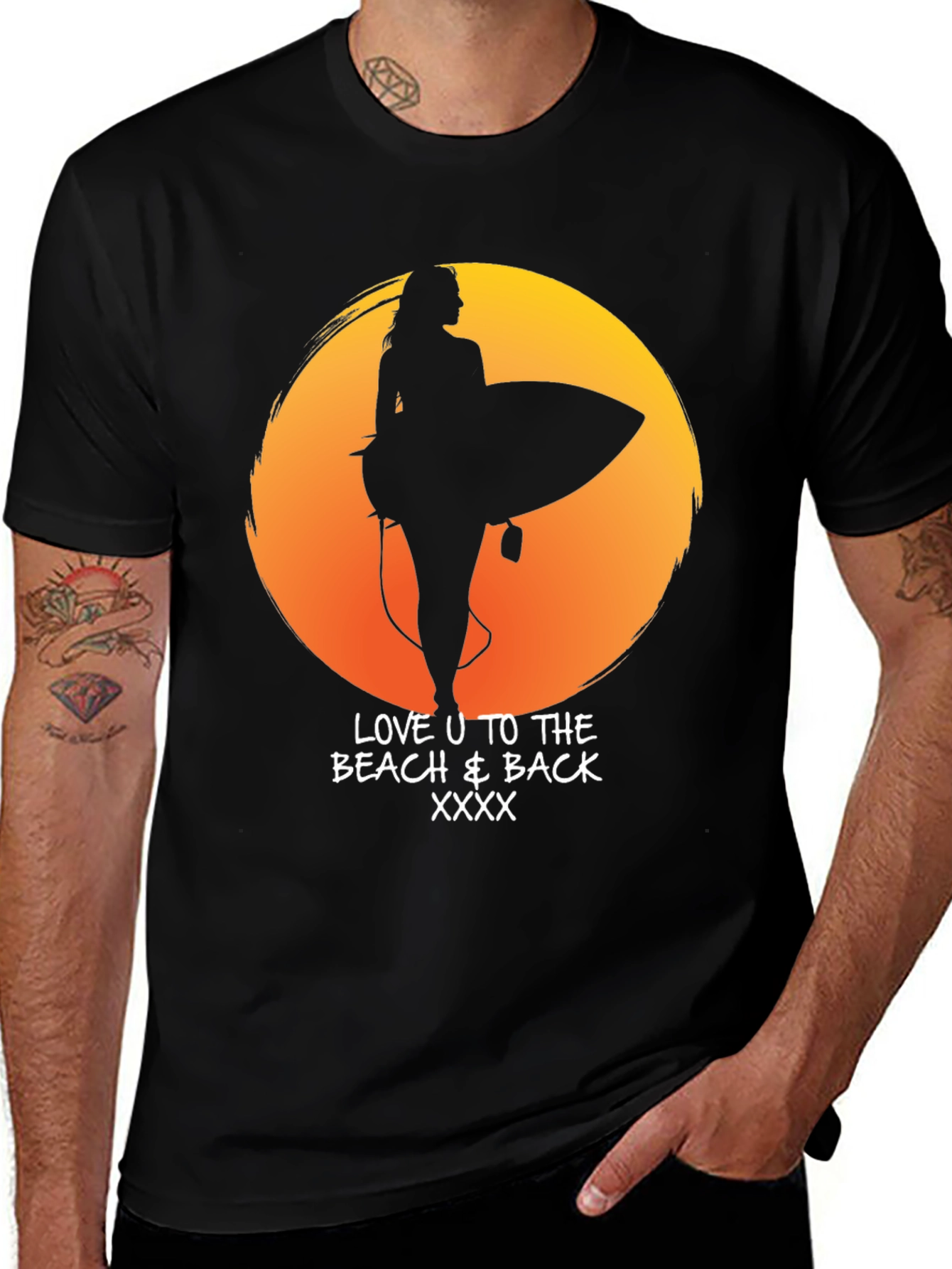 Beach Lover T-Shirt - Sunset Surf Design