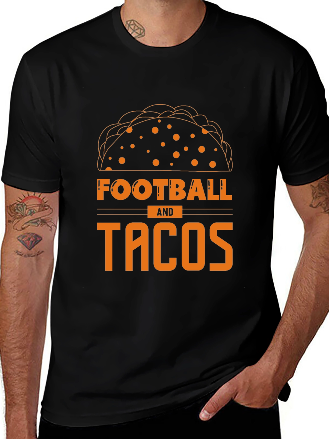 Variant 24 of Football and Tacos Graphic Tee