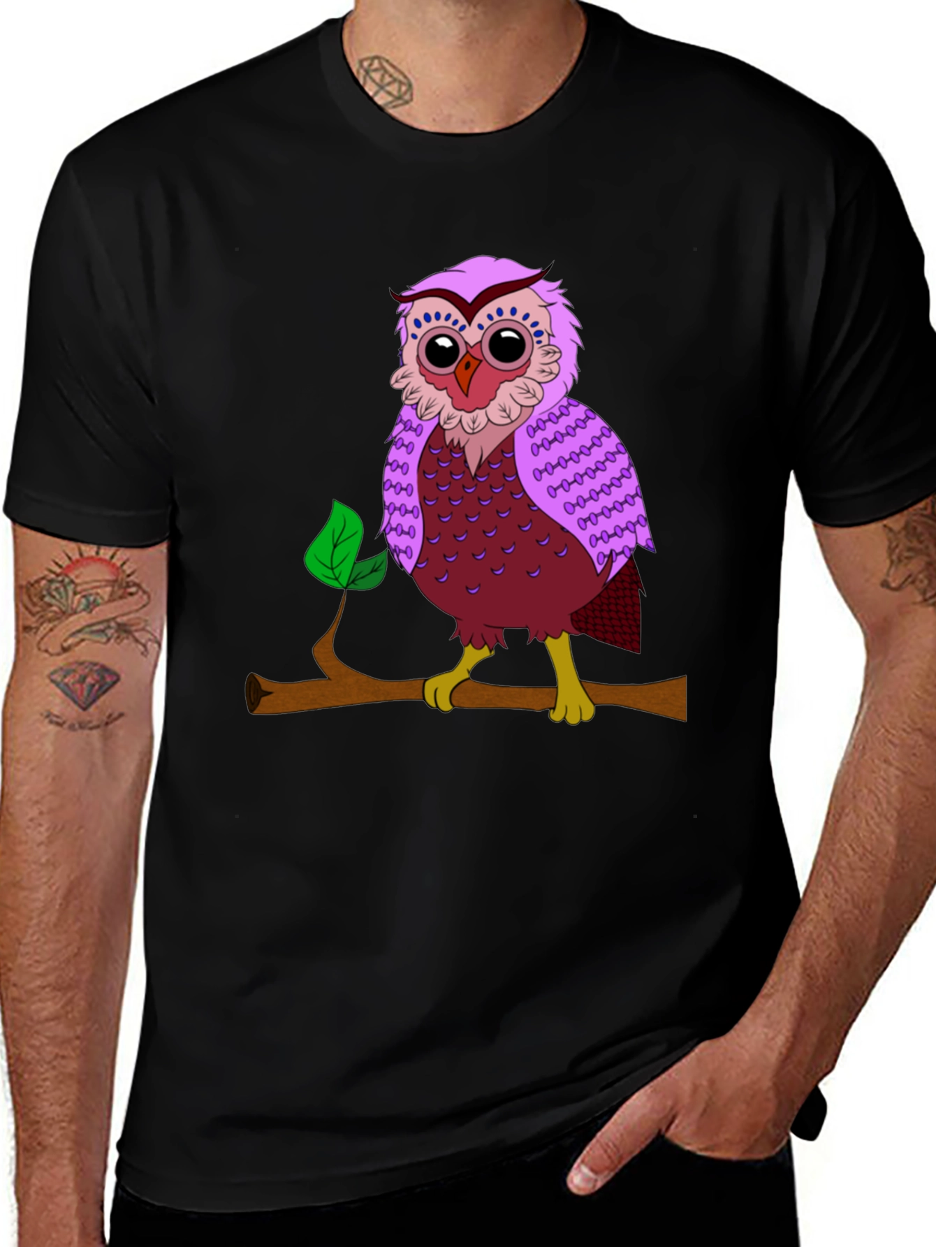 Variant 15 of Owl on Branch Graphic T-Shirt