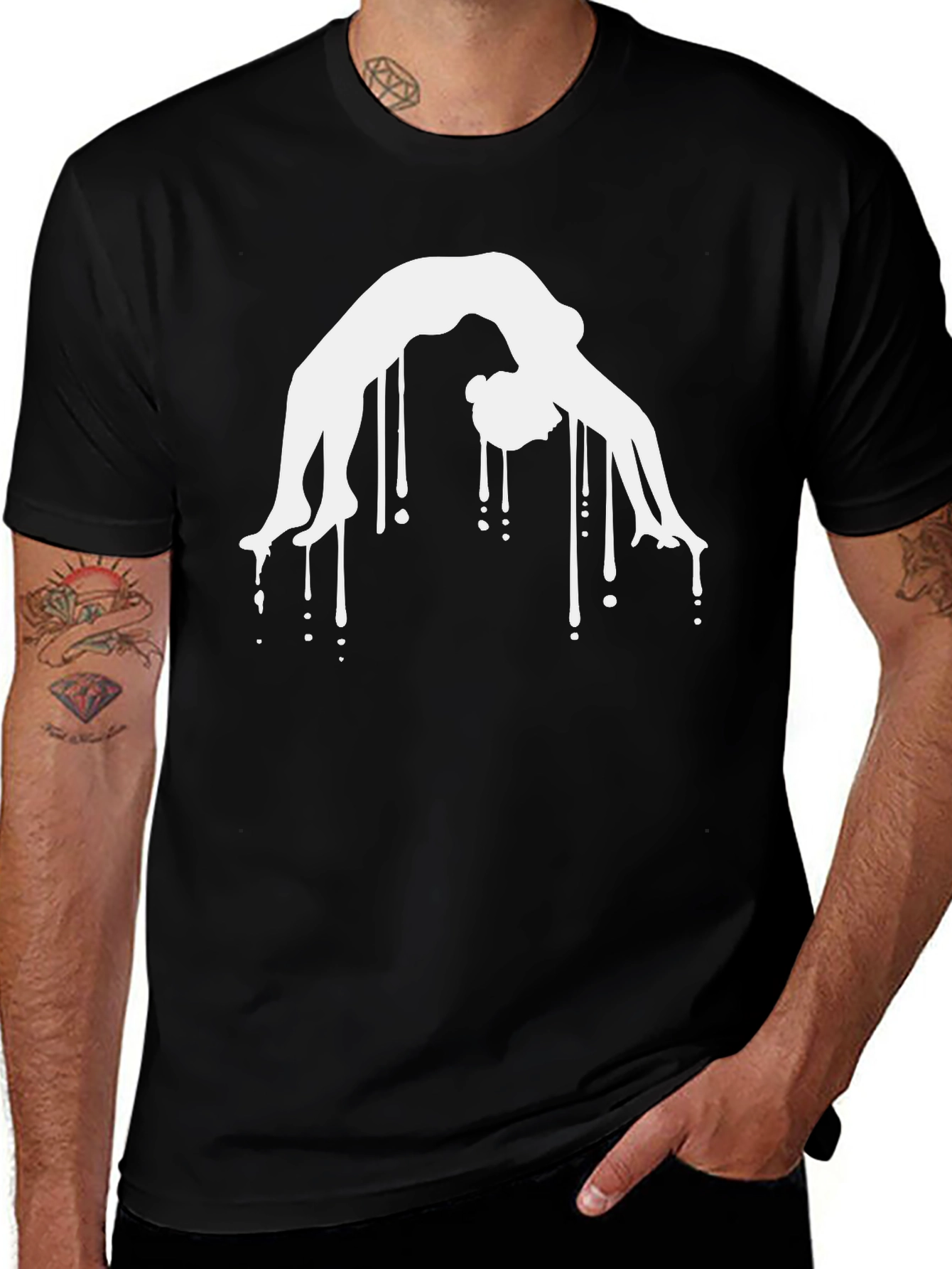 Variant 20 of Yoga Pose Graphic Tee - Black Cotton Blend