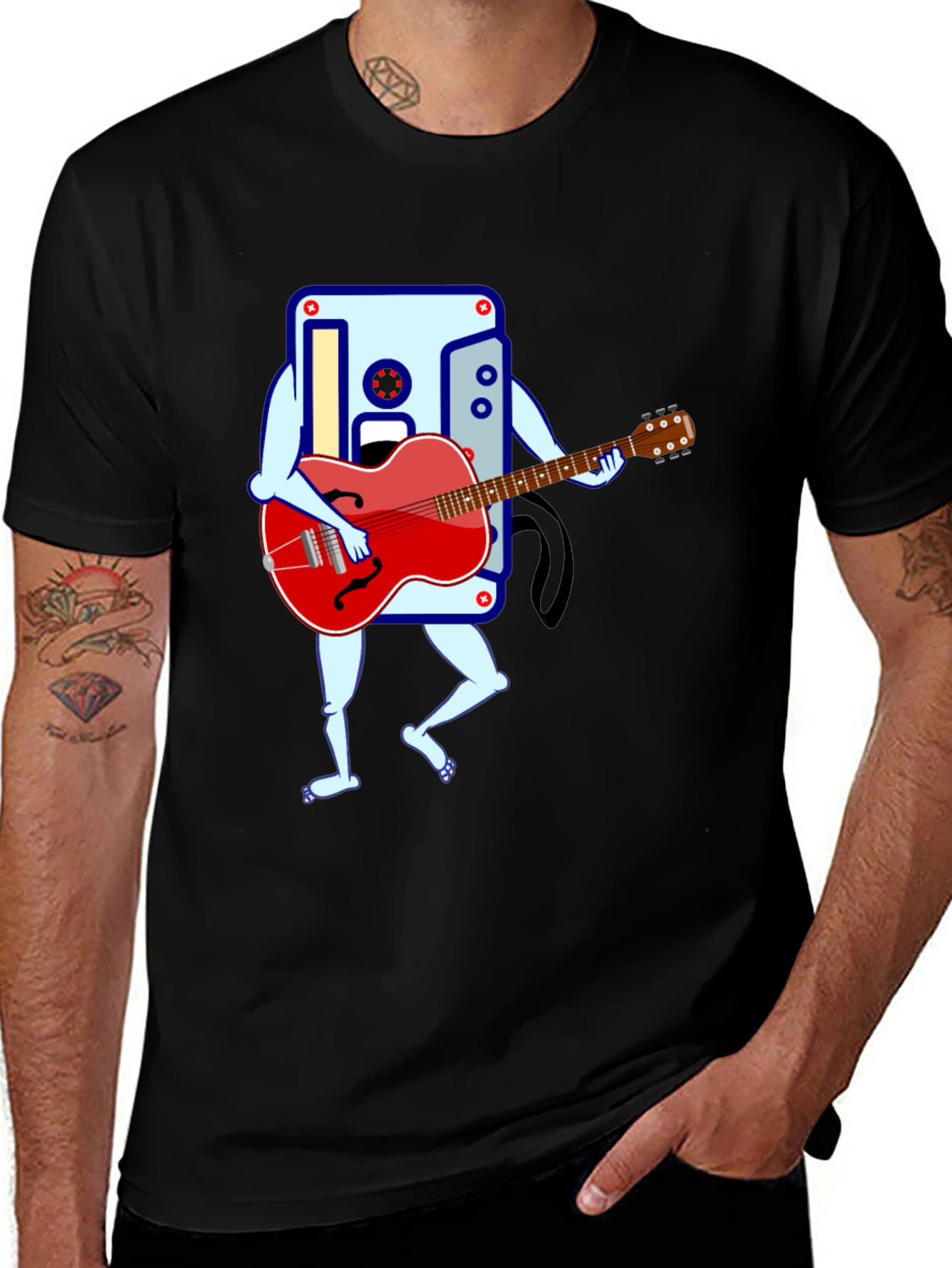 Variant 21 of Cassette Tape Guitarist Graphic Tee