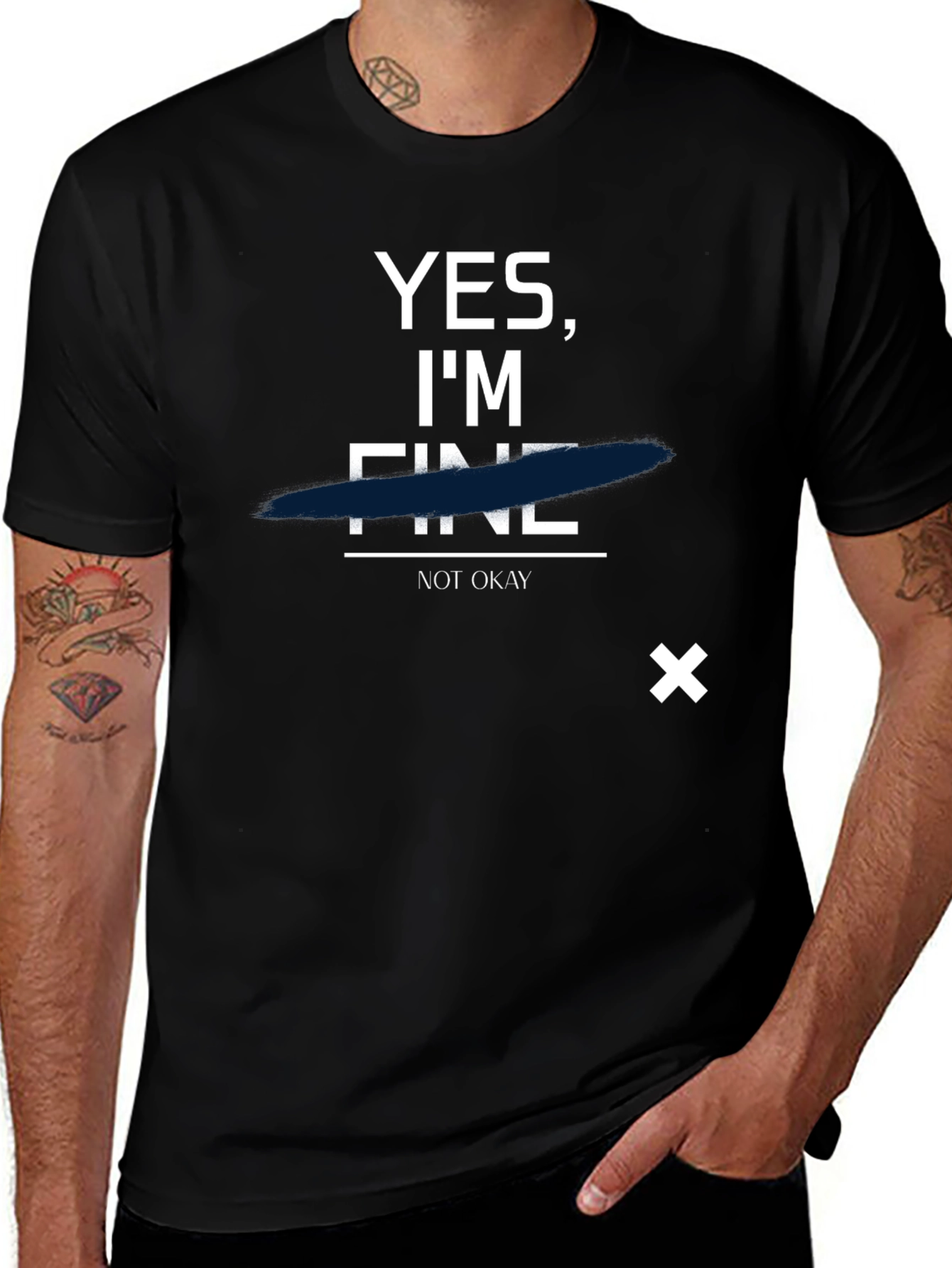 Variant 29 of Yes I'm Fine T-Shirt - Funny Sarcastic Humor Tee