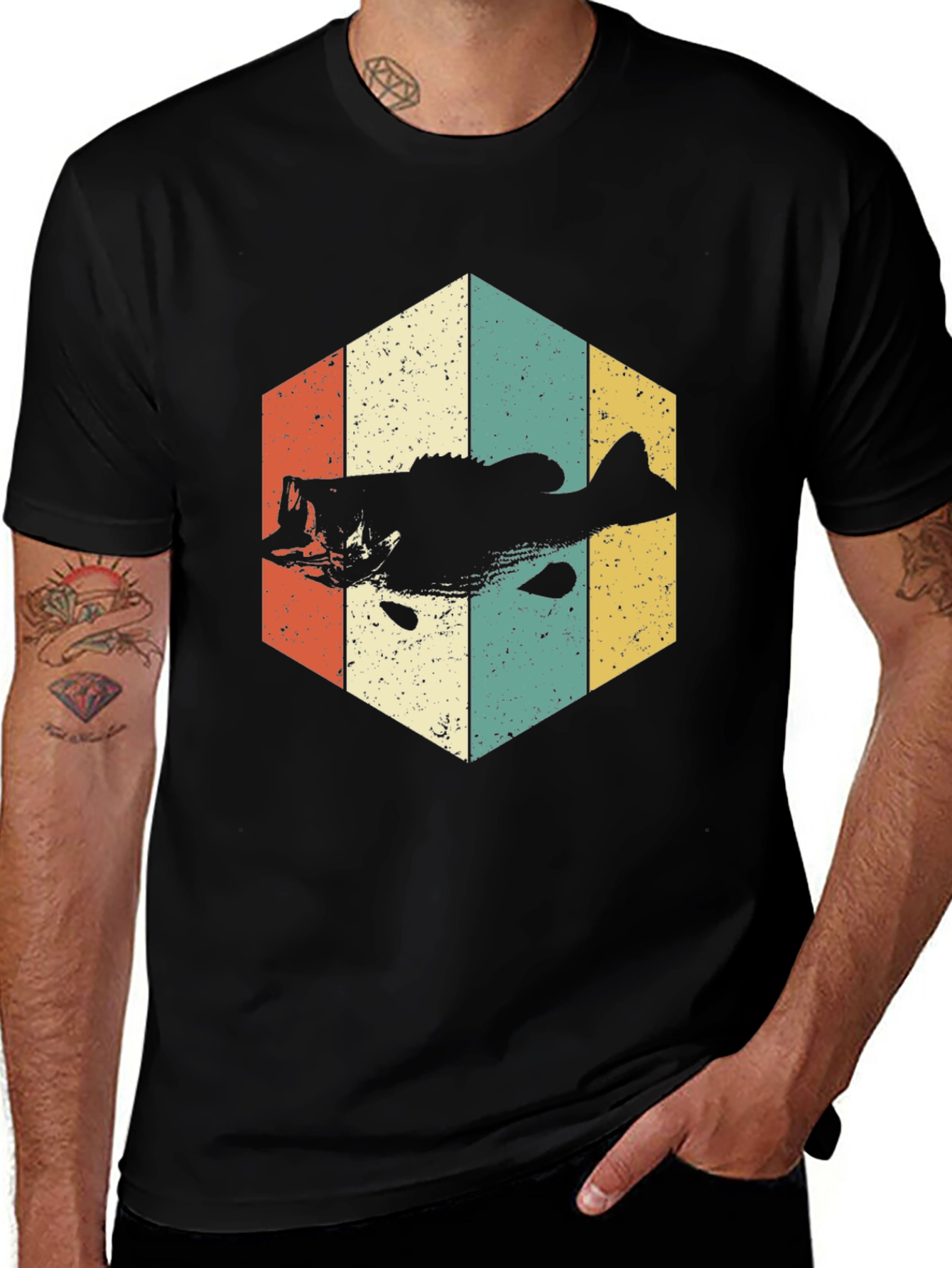 Retro Bass Fishing T-Shirt - Vintage Style Angler Tee