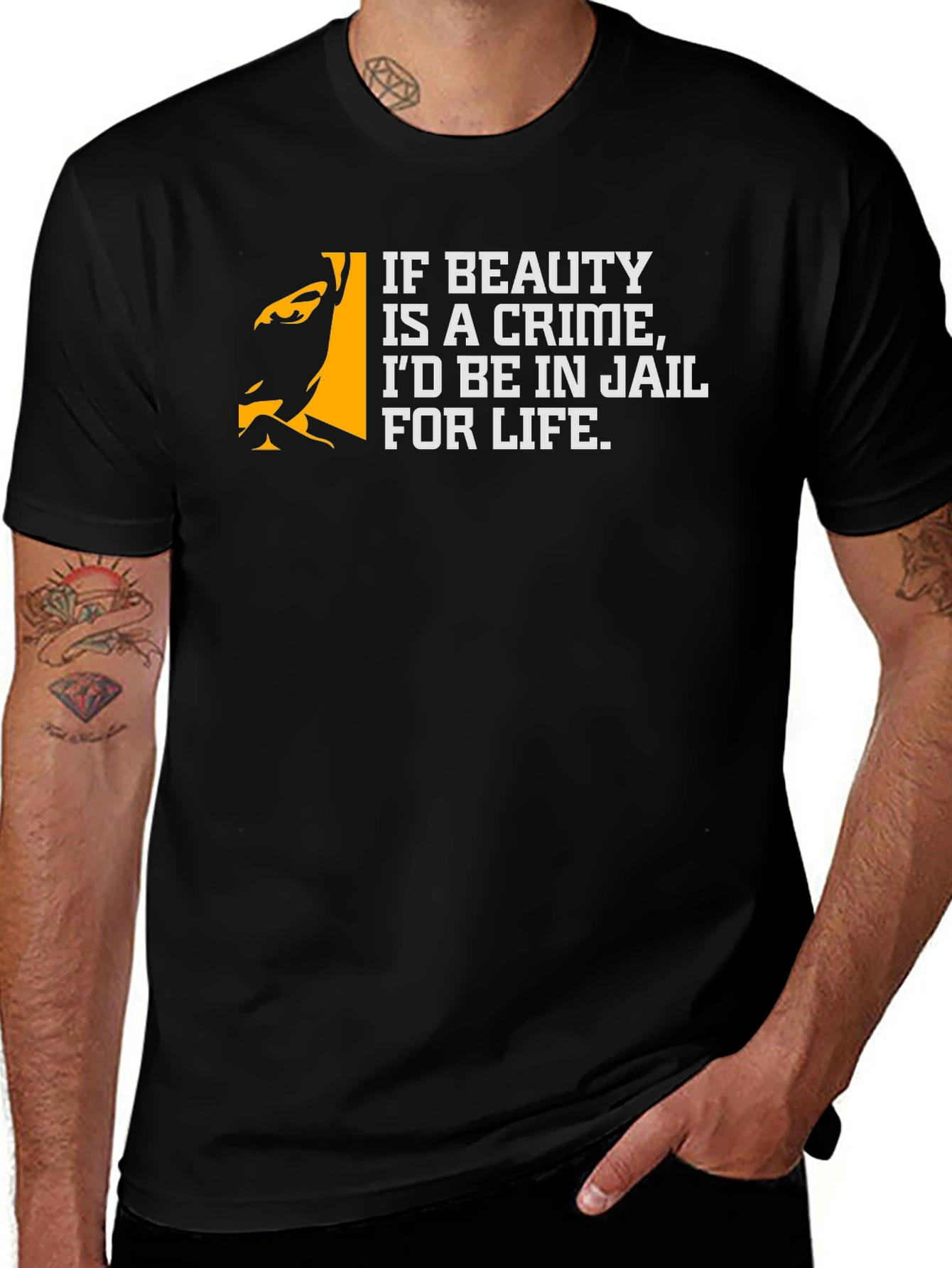 Variant 9 of Funny Beauty Crime T-Shirt - Jail for Life