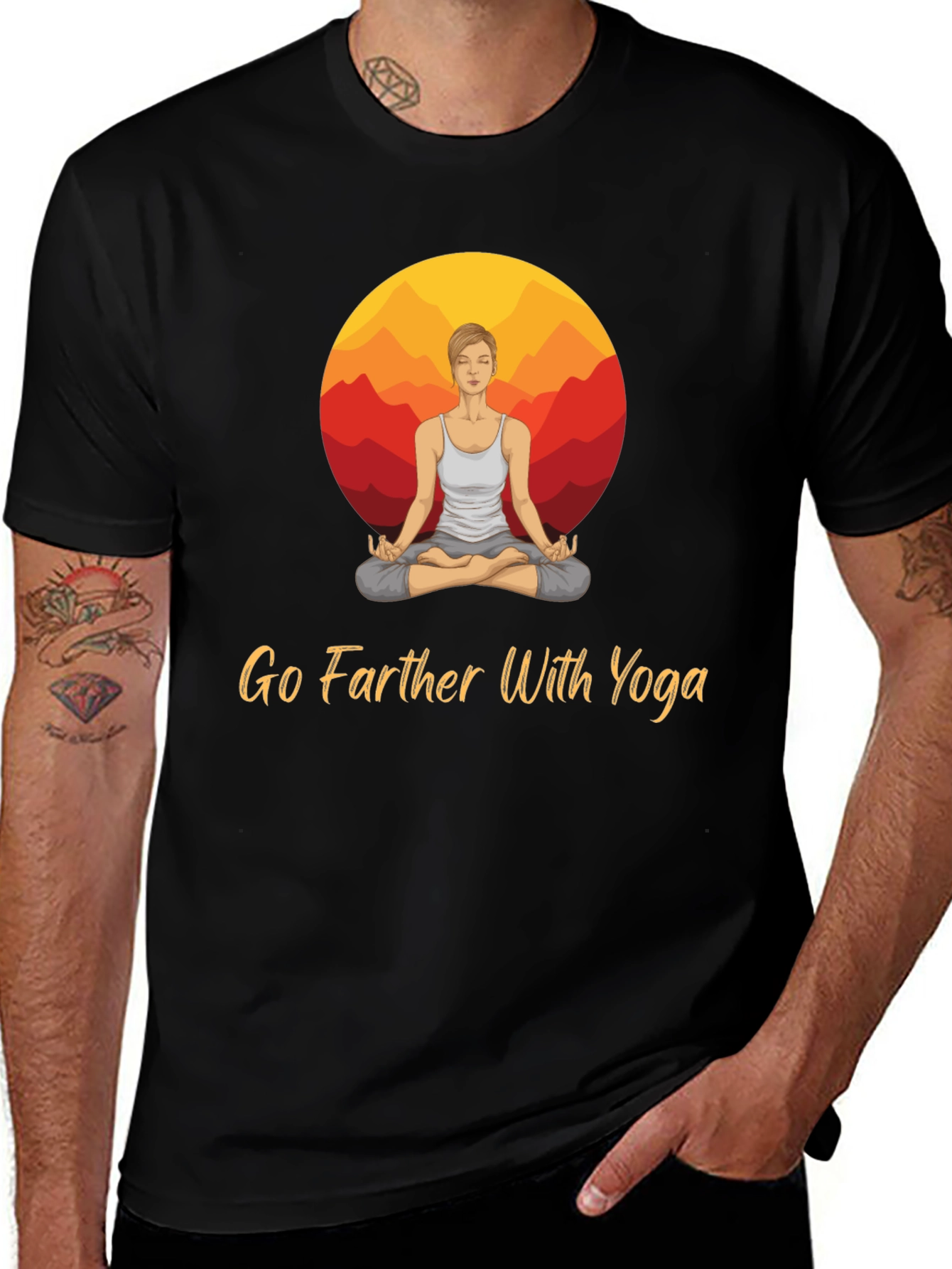 Variant 2 of Yoga T-Shirt - Go Farther With Yoga Graphic Tee