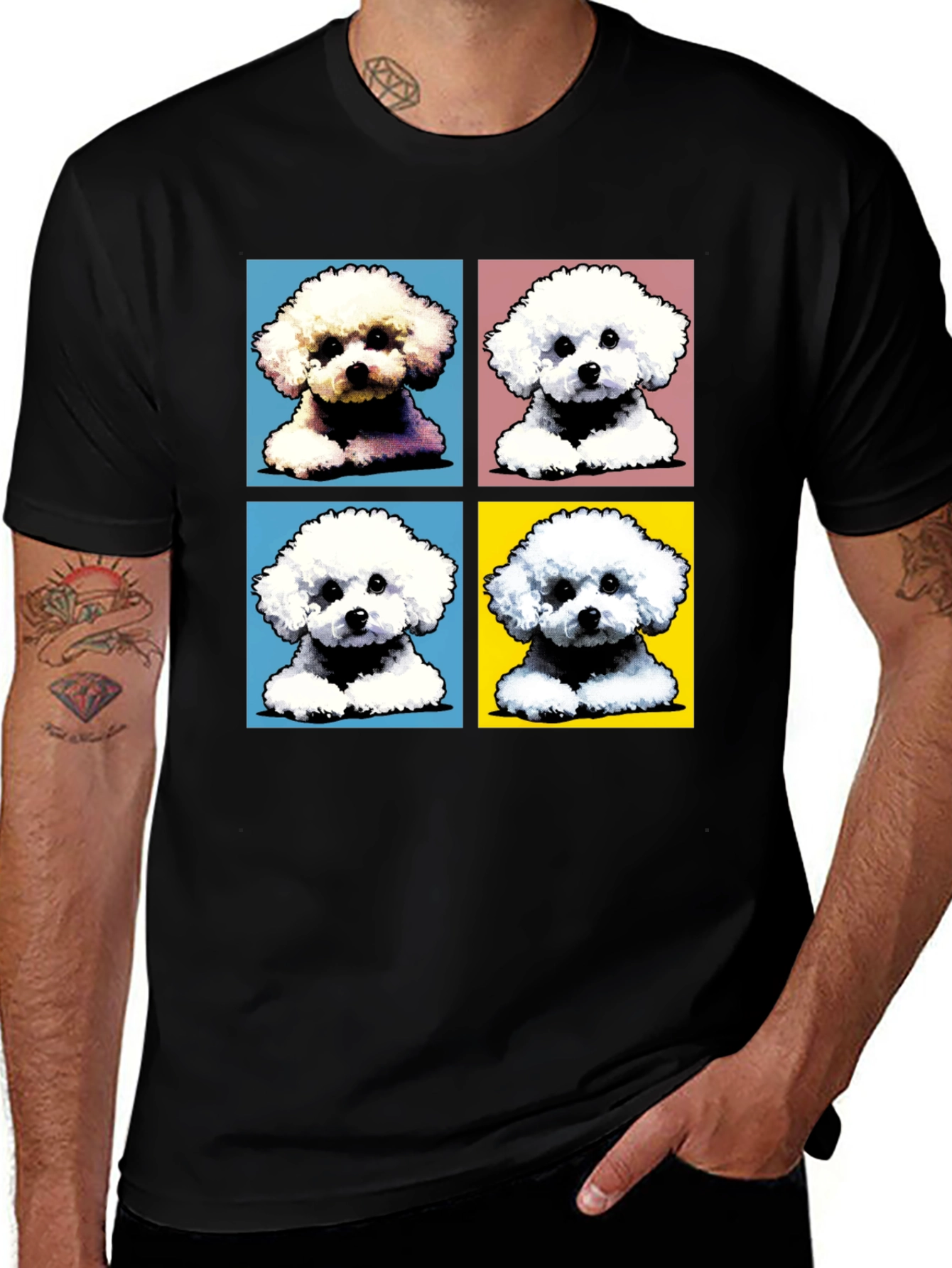 Variant 20 of Pop Art Dog Tee - Bichon Frise Design Shirt