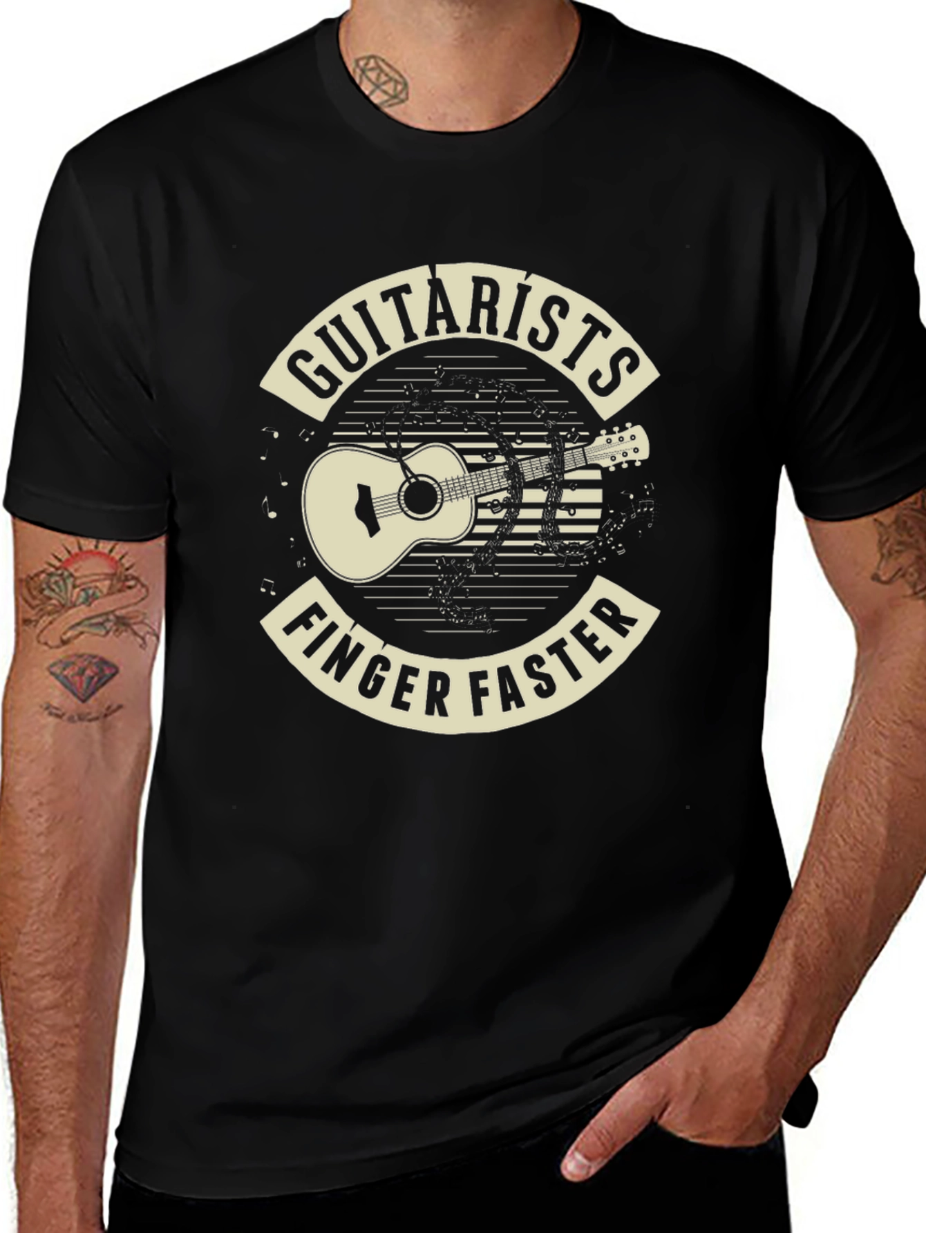 Variant 26 of Guitarist Finger Faster Graphic T-Shirt